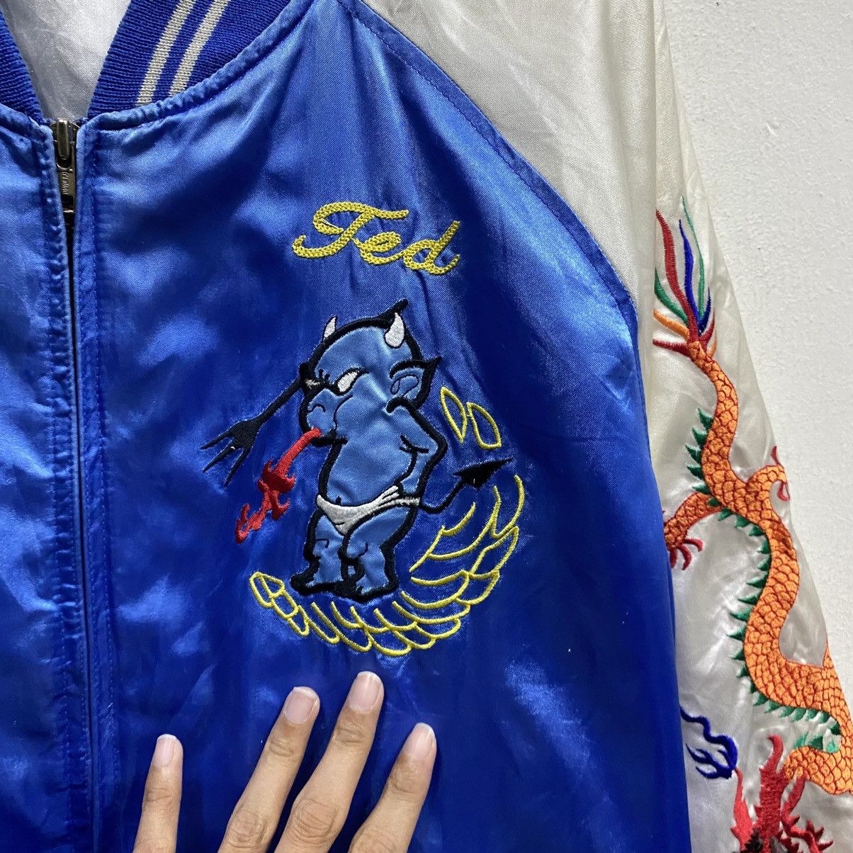 Tedman Ted Company Sukajan Jacket USA Los Angeles Eagle Devil Satin Size US L / EU 52-54 / 3 - 18 Thumbnail