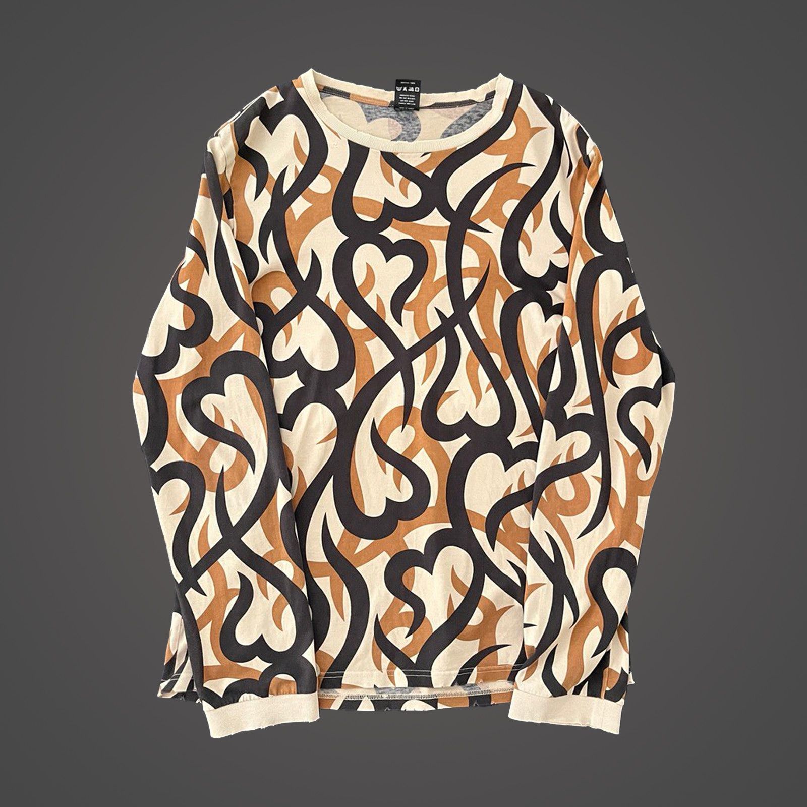 image of Archival Clothing x Number N Ine Number (N)Ine Ss04 “Dream Baby Dream” Tribal Longsleeve in Beige (