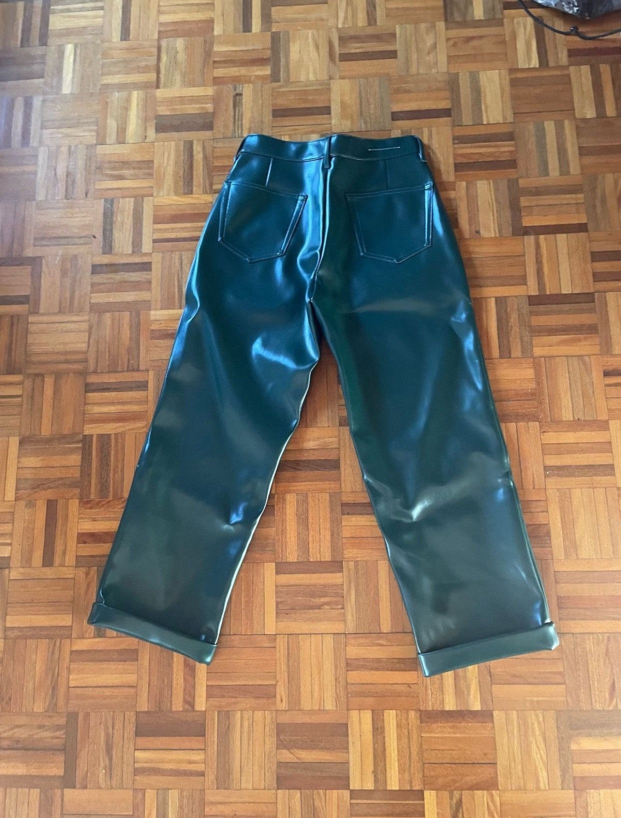 Maison Margiela MM6 PLEATHER WIDE LEG PANTS Size 28" / US 6 / IT 42 - 2 Thumbnail