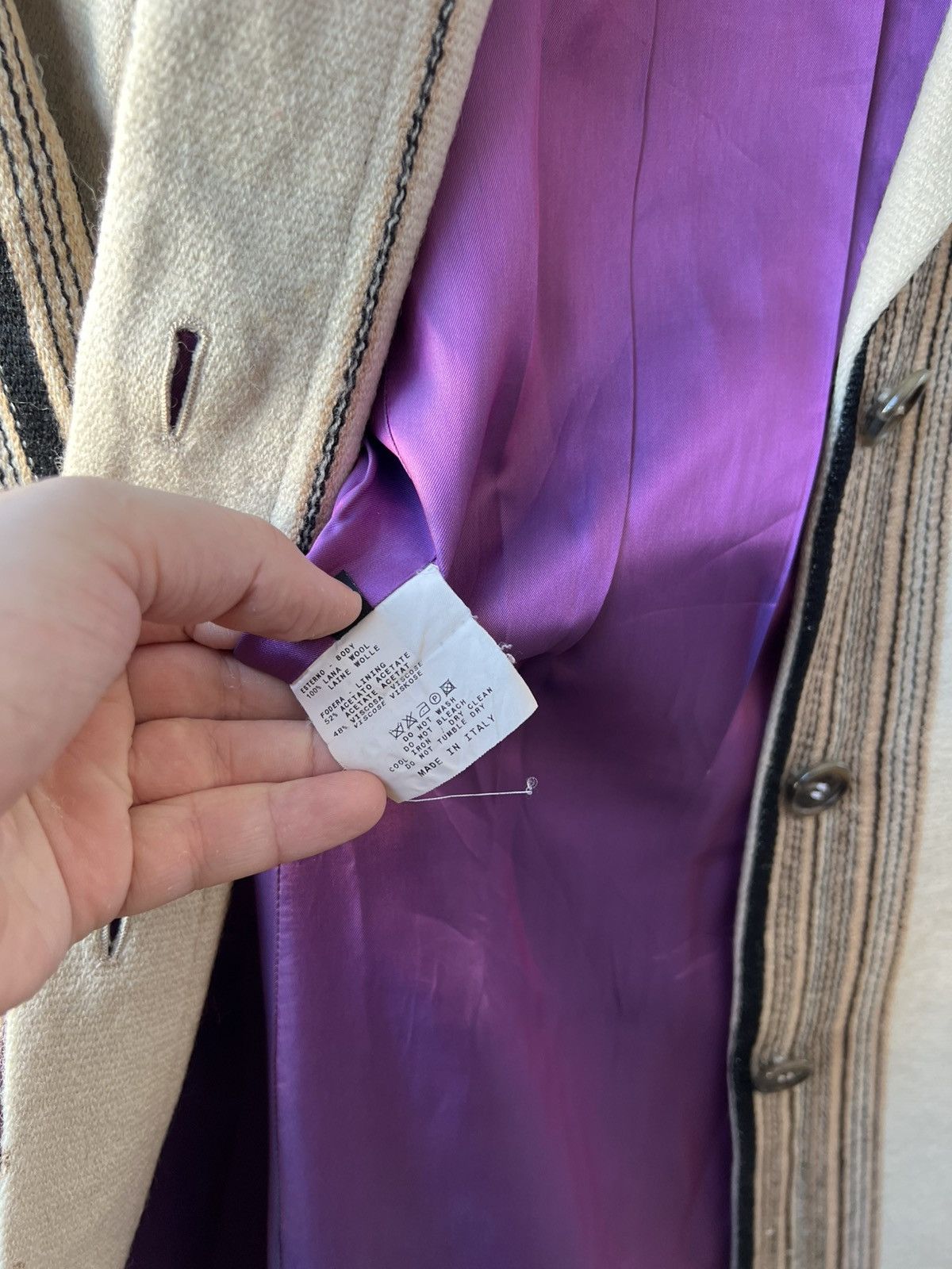 Etro VINTAGE ETRO MILANO WOOL STRIPED WOMEN CLASSIC COAT JACKET42 Size M / US 6-8 / IT 42-44 - 12 Thumbnail
