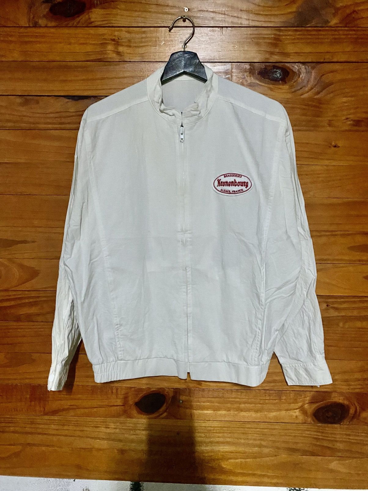 Vintage Kronenbourg Brasseries Alsace France White Zip Jacket Size US M / EU 48-50 / 2 - 3 Thumbnail