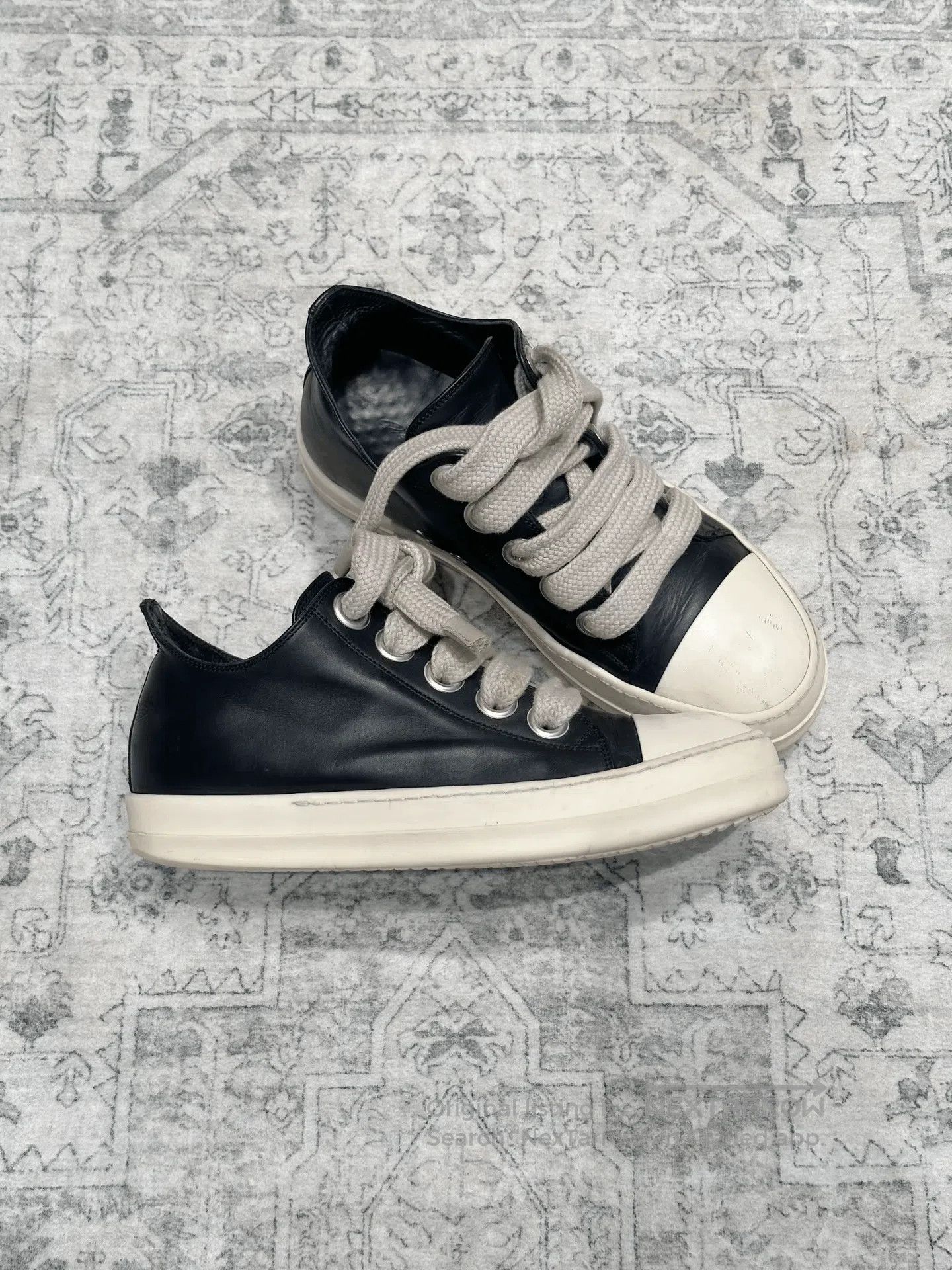 Rick Owens Rick Owens Leather Low-Top Thick Laces. Size US 9 / EU 42 - 3 Thumbnail