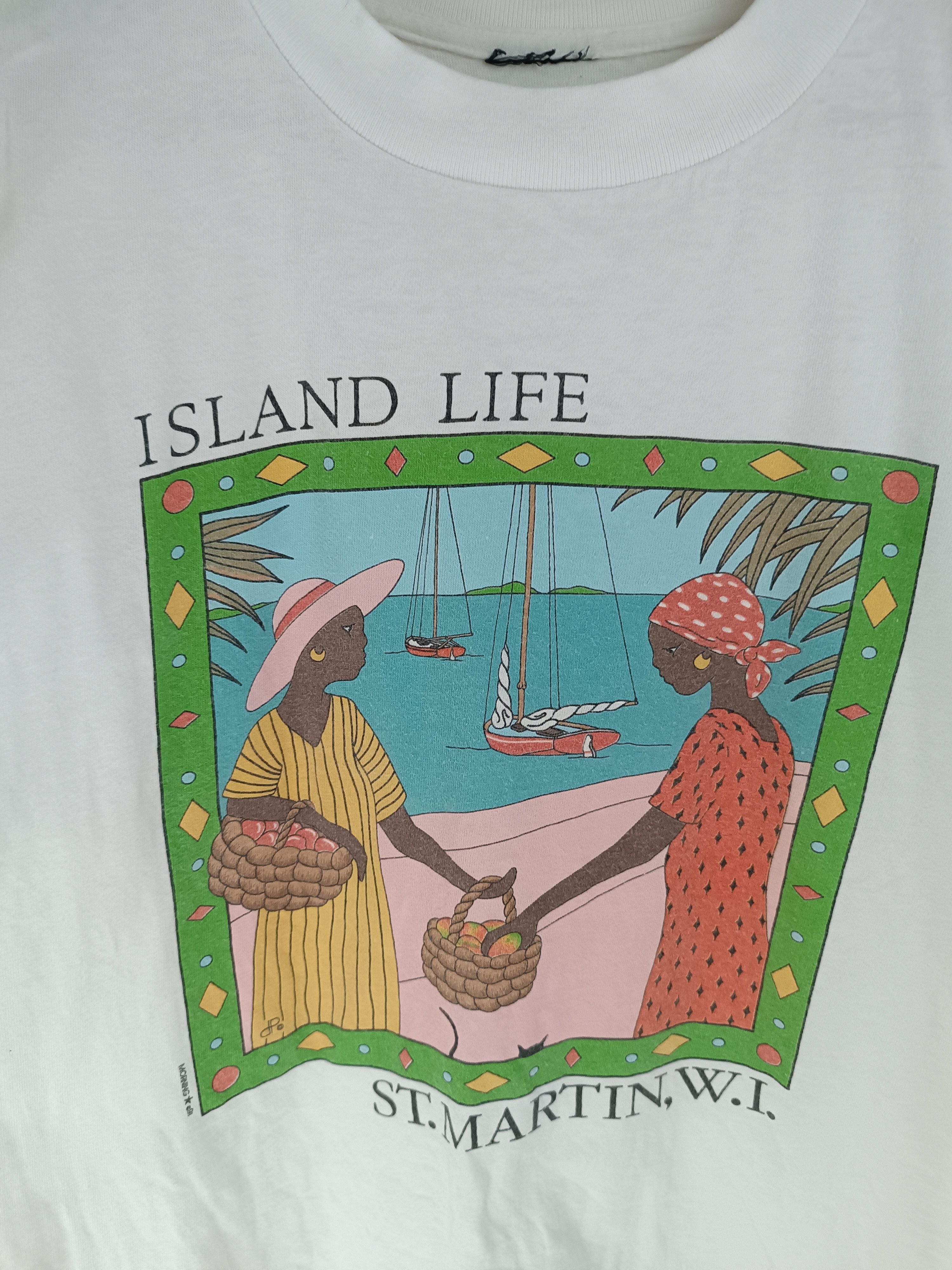 Vintage VINTAGE 90'S ISLAND LIFE ST MARTIN ART TEE VERY RARE Size US L / EU 52-54 / 3 - 6 Thumbnail