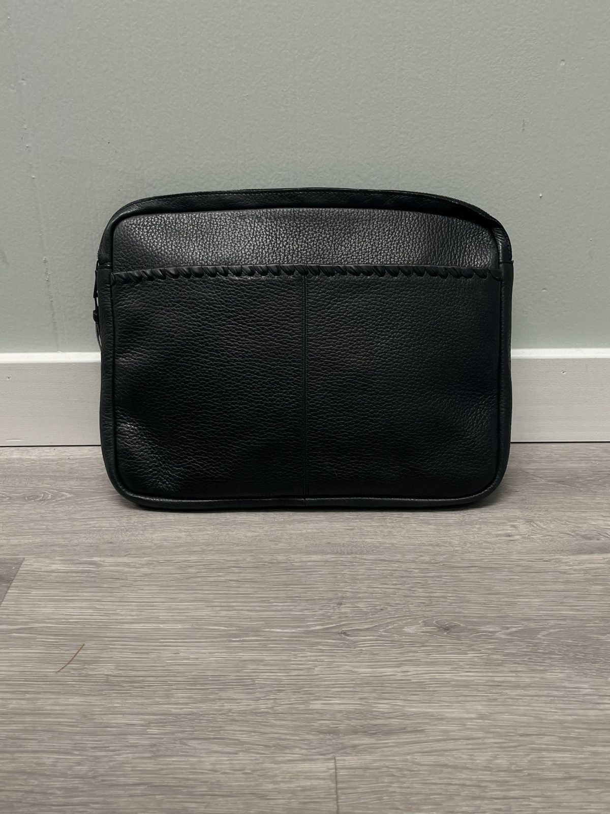 John Varvatos Leather Whipstitched Pouch Size ONE SIZE - 13 Thumbnail