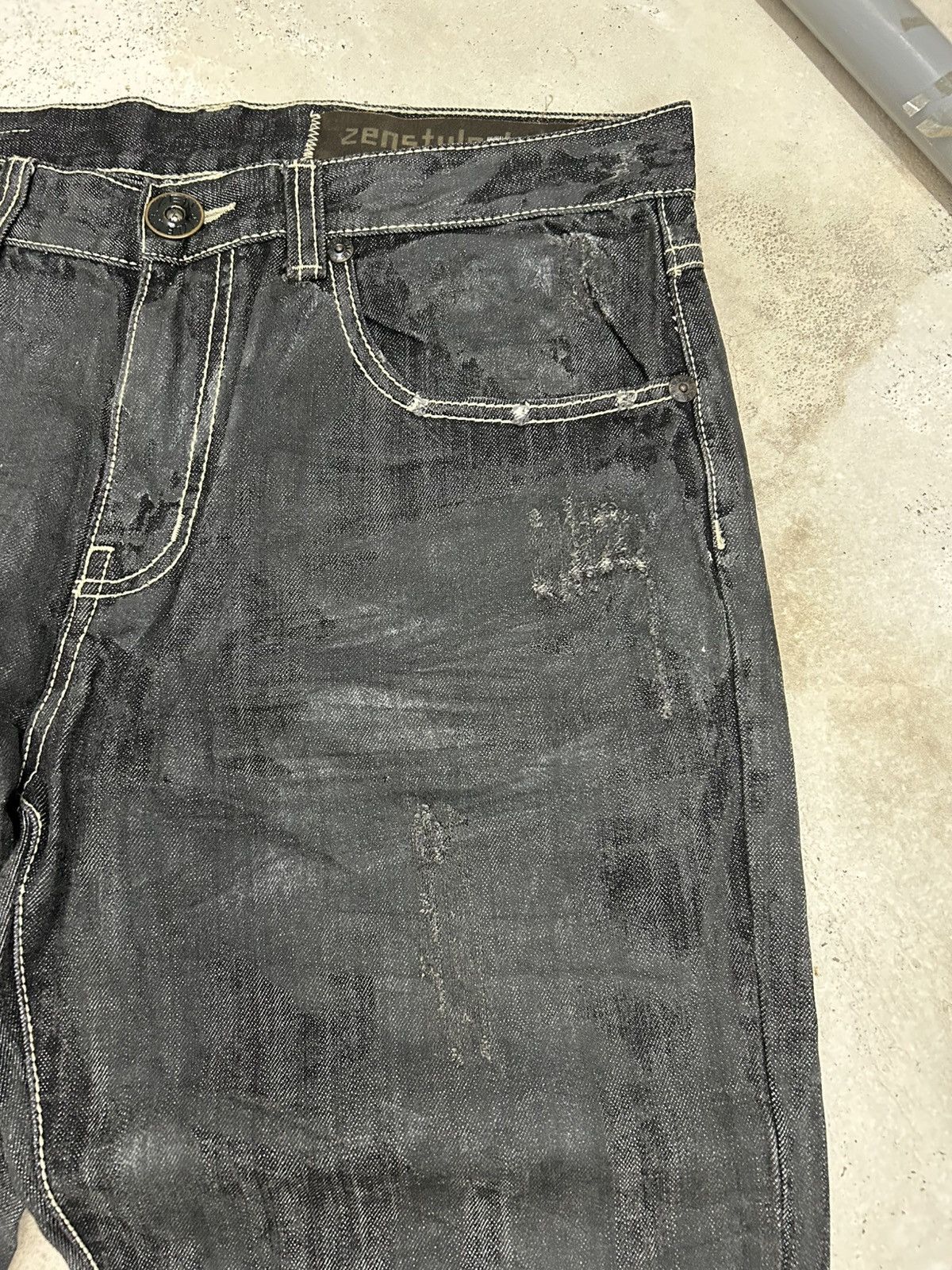 20471120 × GOSTAR DE FUGA × Japanese Brand Zenstyle Lab Japan Jean Pocket Logo Crown Fire Cross Size US 36 / EU 52 - 8 Thumbnail