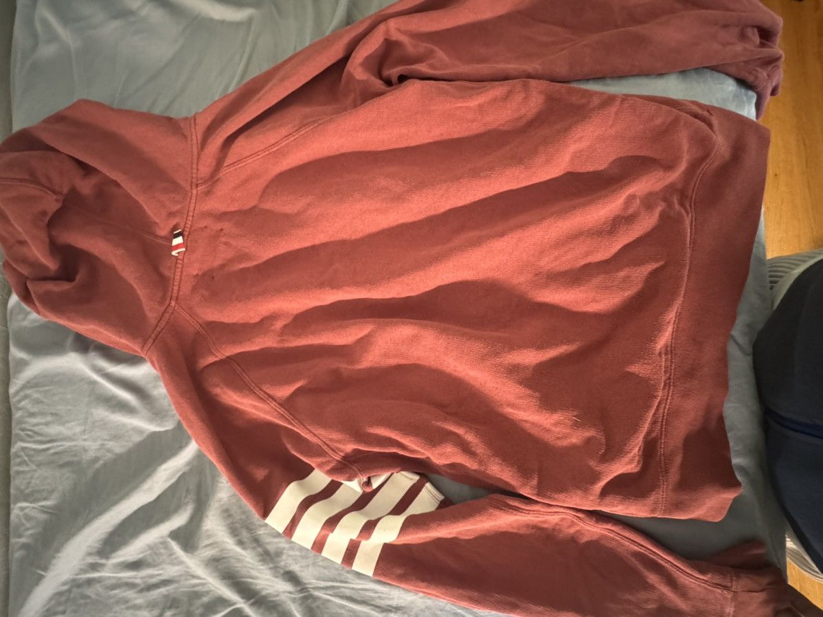 Thom Browne Burgundy zip up hoodie Size US S / EU 44-46 / 1 - 6 Thumbnail