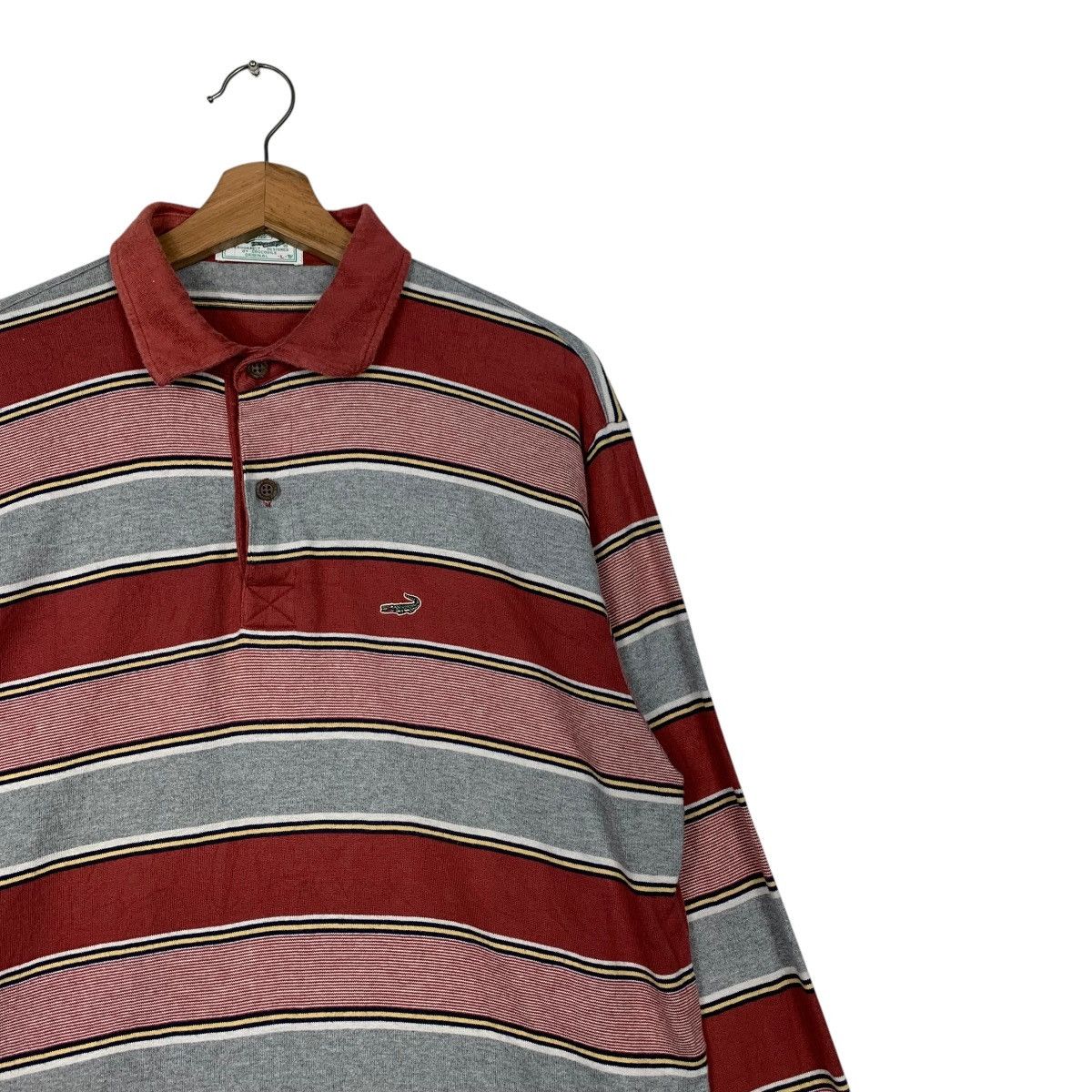 Japanese Brand Vintage 90’s CROCODILE Long Sleeve Polo Shirt #2622-C118 Size US L / EU 52-54 / 3 - 5 Thumbnail
