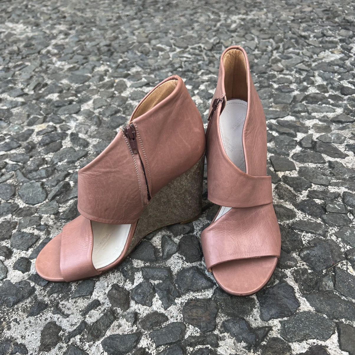 Maison Margiela Maison Margiela pink leather wedge peep-toe ankle boots Size US 6 / IT 36 - 4 Thumbnail