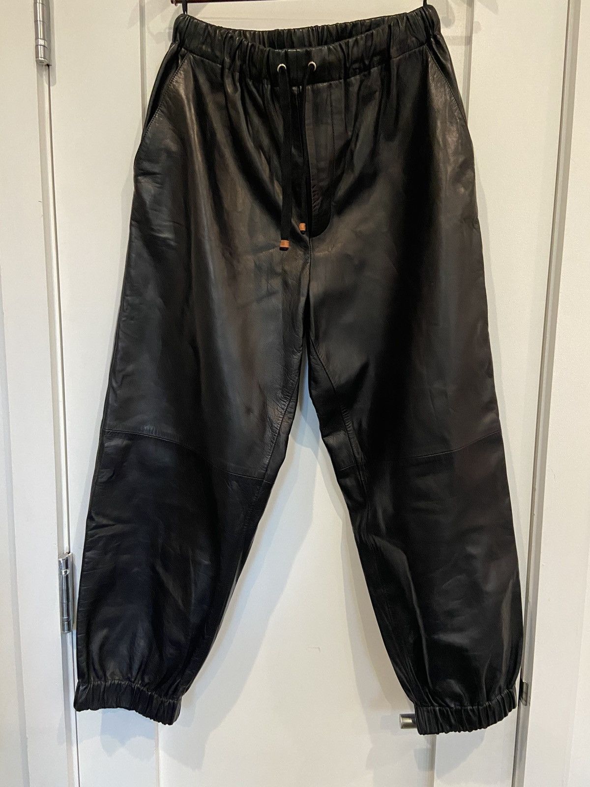 Gucci Gucci black leather jogger pants Size US 32 / EU 48 - 4 Thumbnail