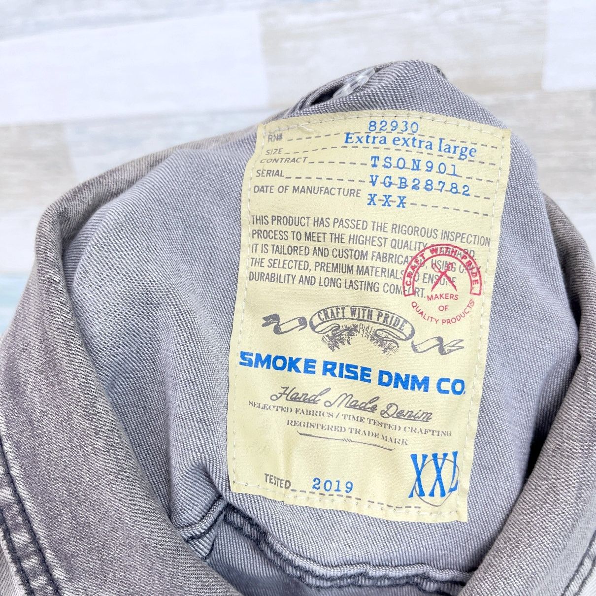 Smoke Rise Smoke Rise Denim Co Distressed Jacket Gray Mens XXL Size US XXL / EU 58 / 5 - 5 Thumbnail