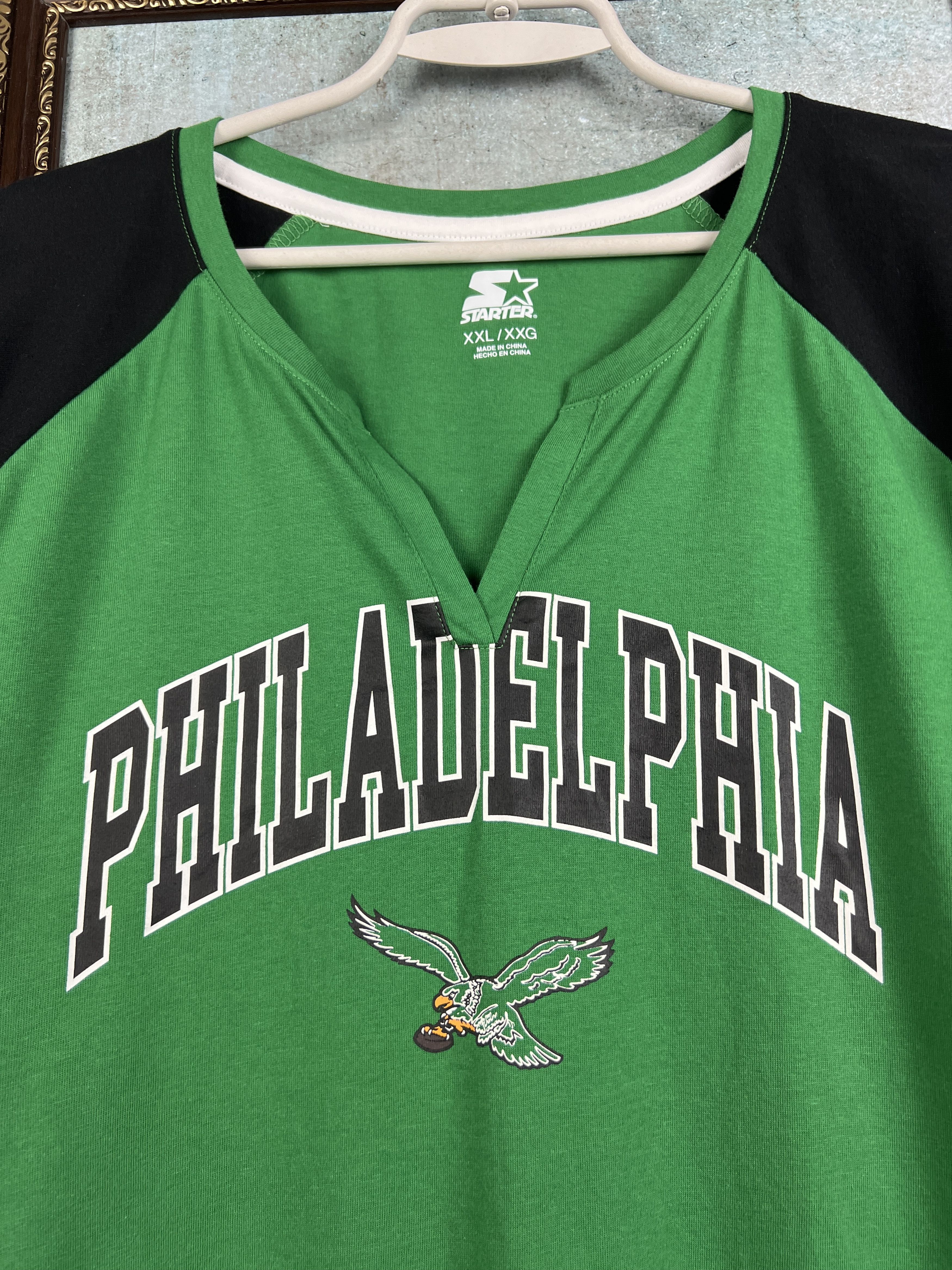 Starter Starter Philadelphia Eagles NFL Green Shirt Jersey Track Top Size XXL / US 16-18 / IT 52-54 - 3 Thumbnail