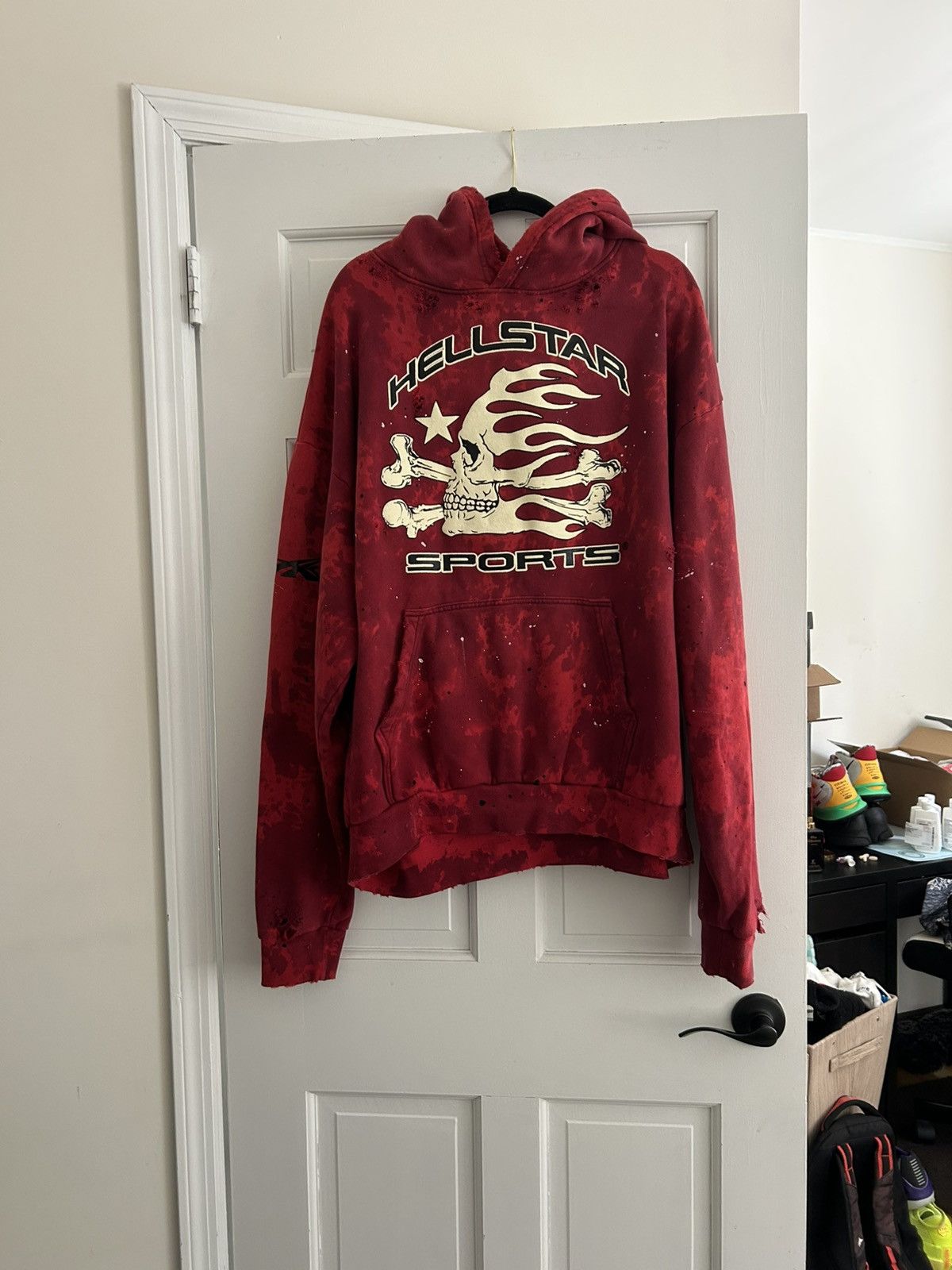 HELLSTAR XL Hellstar Sports Red Tye-Dye Skull Hoodie | Grailed