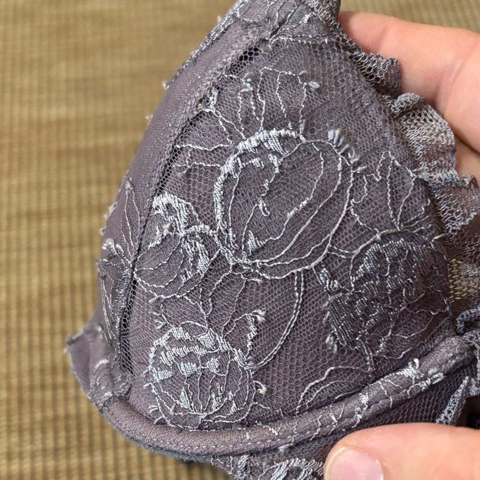 La Perla NWT Malizia by La Perla Lace Embroidered Bra - Dark Gray 36B Size ONE SIZE - 7 Thumbnail