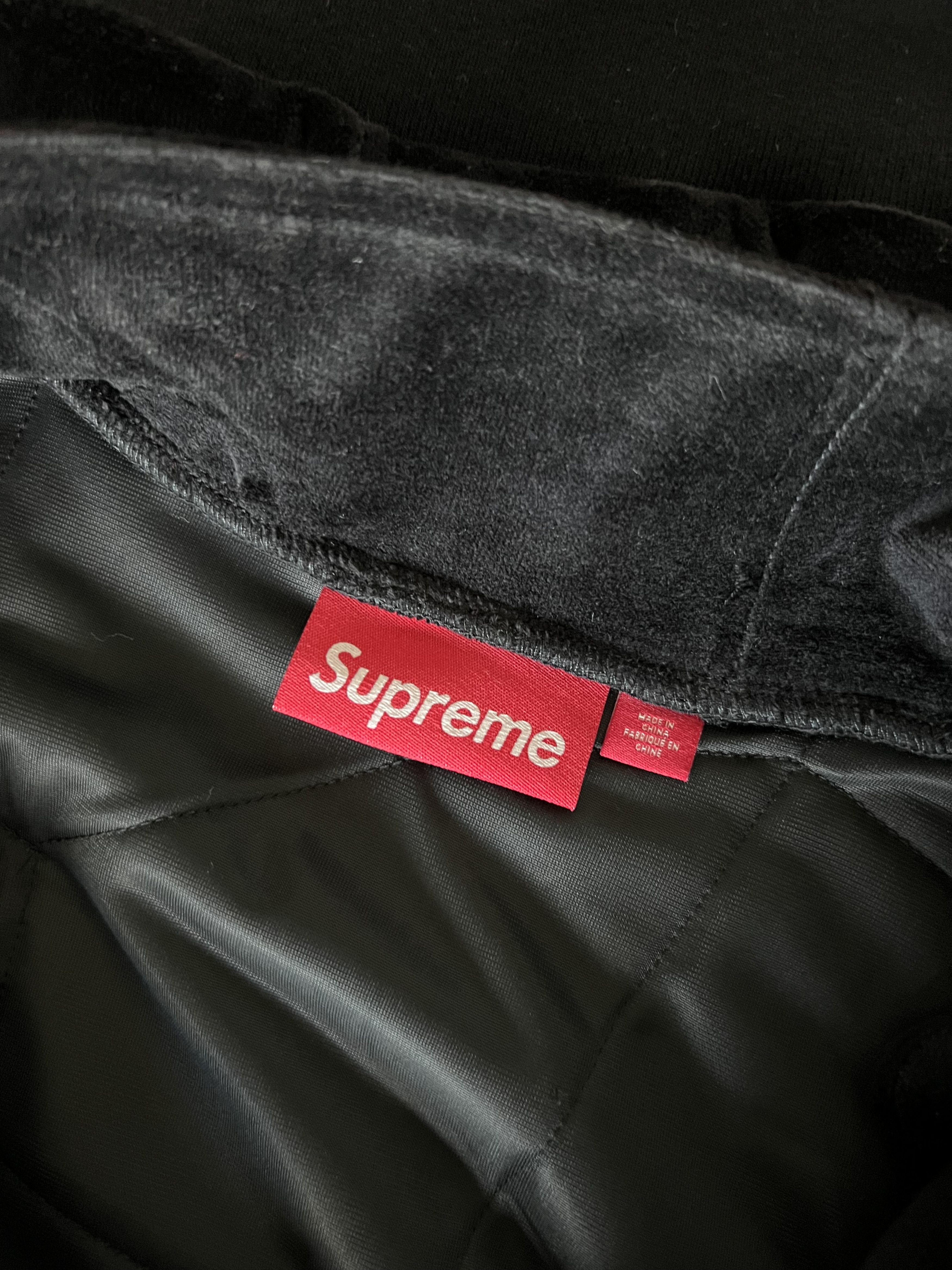 Supreme Supreme Patchwork Velour Track Jacket in Black Size US XL / EU 56 / 4 - 7 Thumbnail