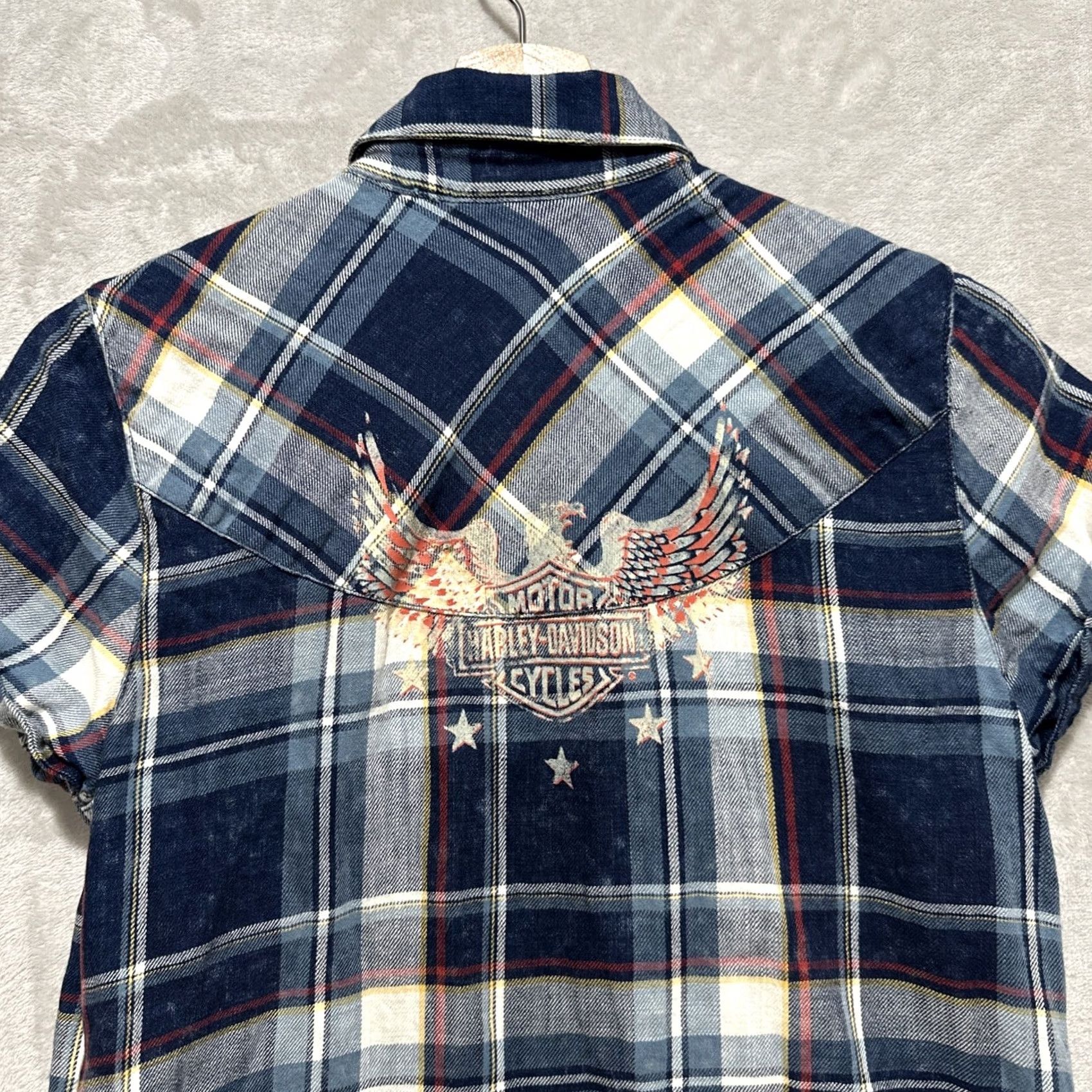 Harley Davidson Harley-Davidson Plaid Womens Size S Snap Button Down Shirt Short Sleeve Collared Size S / US 4 / IT 40 - 5 Thumbnail
