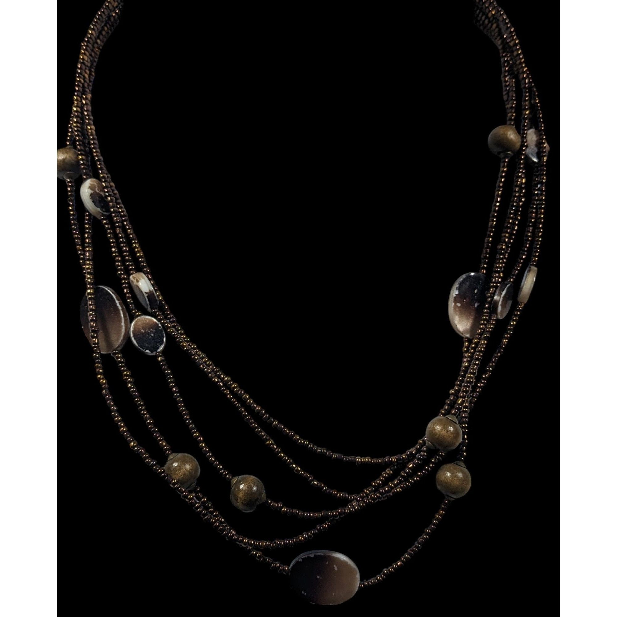 Other Bohemian Retro Multilayer Glass And Shell Beaded Necklace Size ONE SIZE - 2 Thumbnail