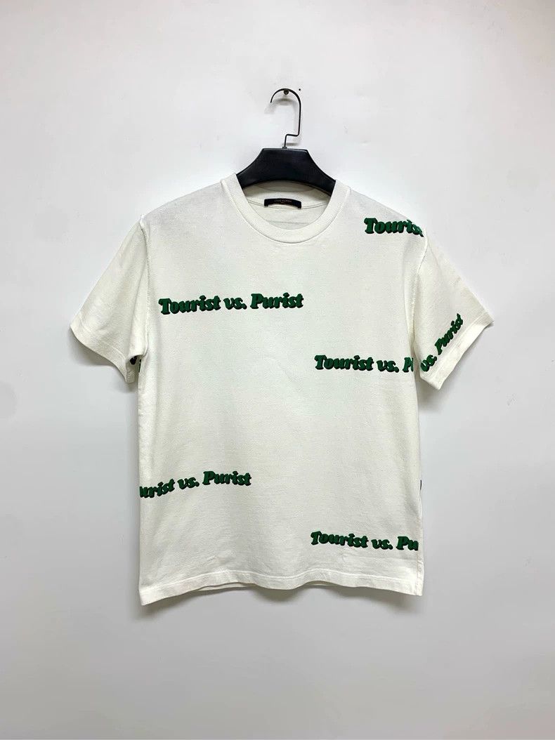 Louis Vuitton Louis Vuitton White and green slogan short sleeves 2503-Nex Size US M / EU 48-50 / 2 - 1 Thumbnail