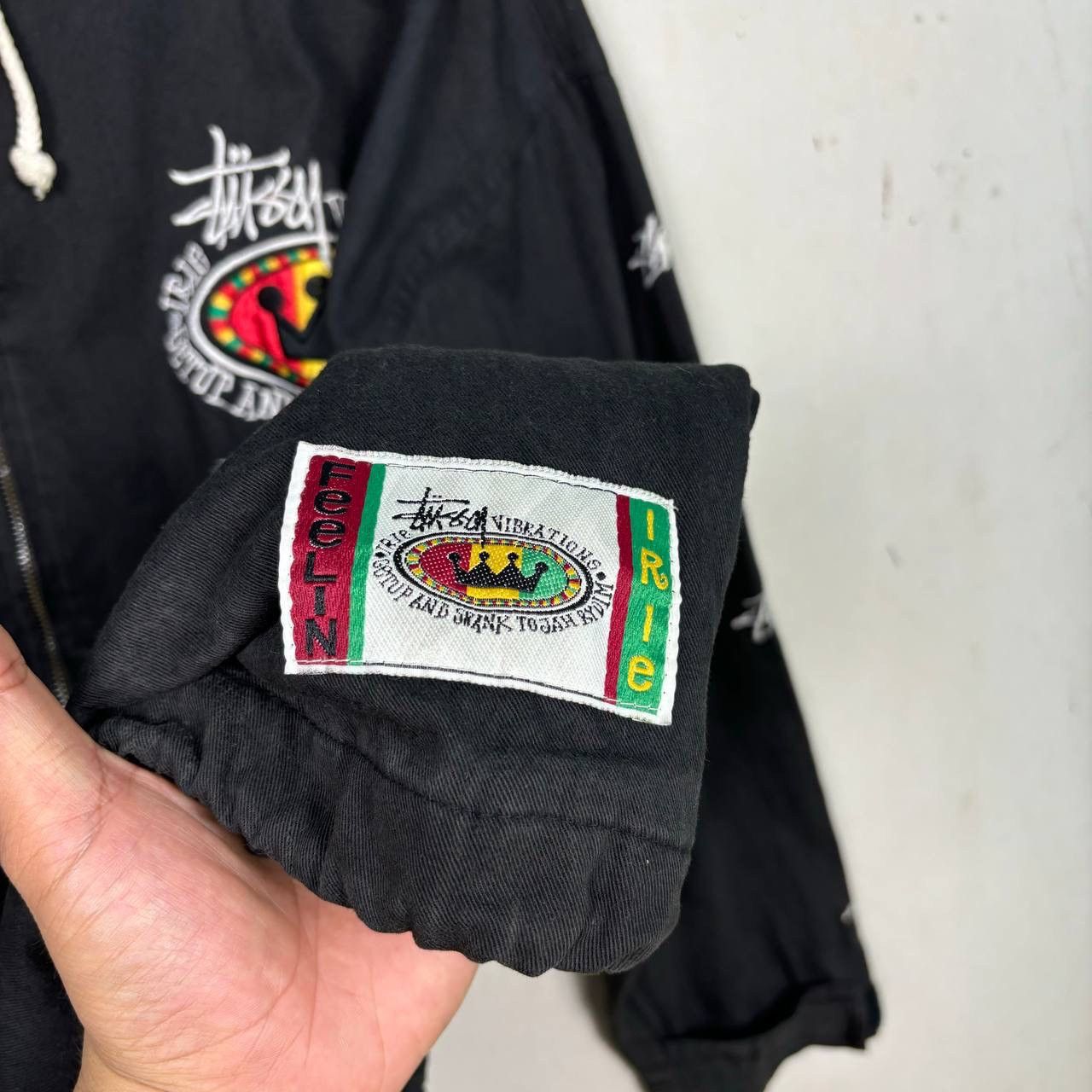 Stussy Vtg 90s Stussy Vibrations Tribe Irie Zip Hoodie Black L Size US L / EU 52-54 / 3 - 5 Thumbnail