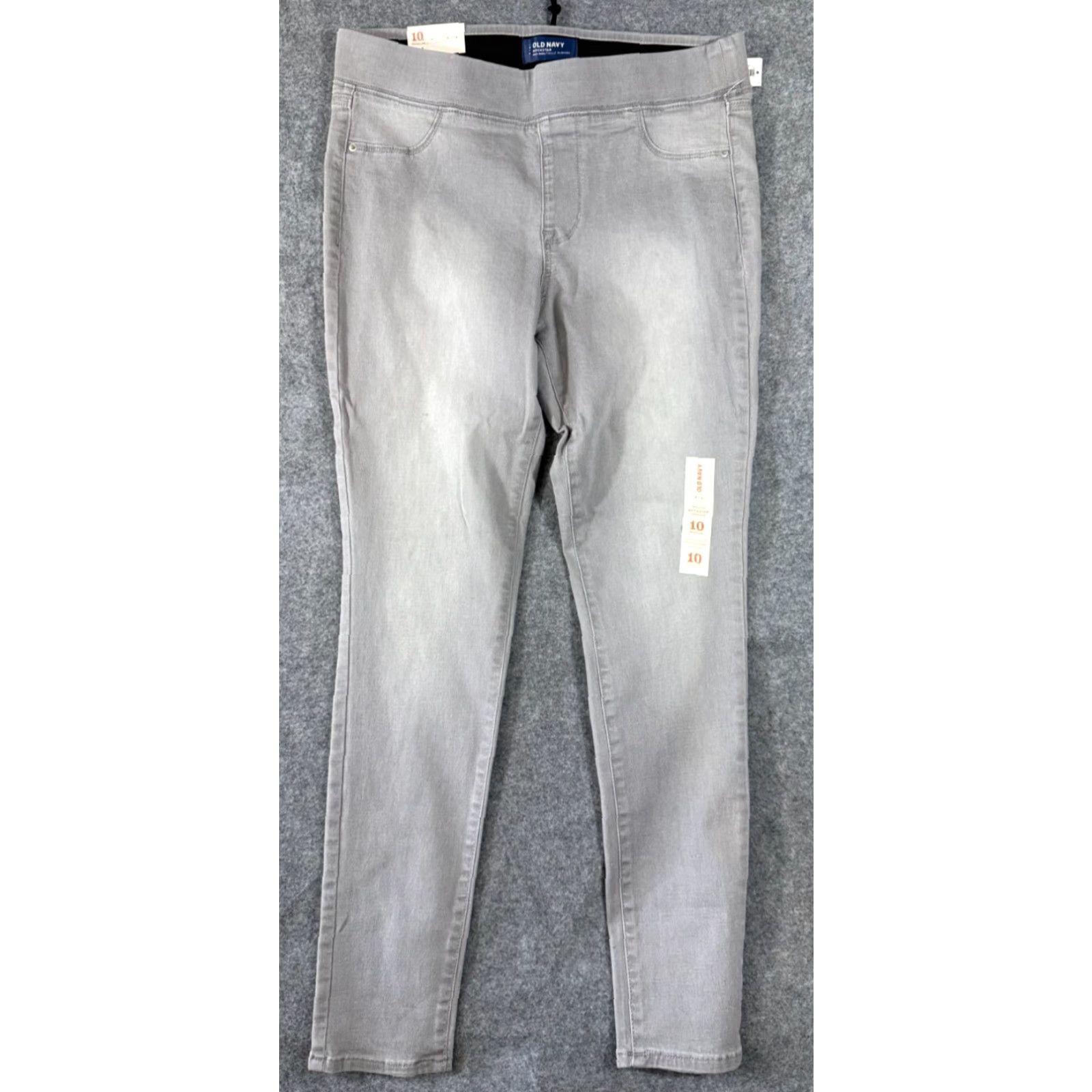 Old Navy VINTAGE Old Navy Jeans Womens 10 Gray Denim Mid Rise Elastic Waist Rockstar Jegging NWT Size 32" / US 10 / IT 46 - 2 Thumbnail