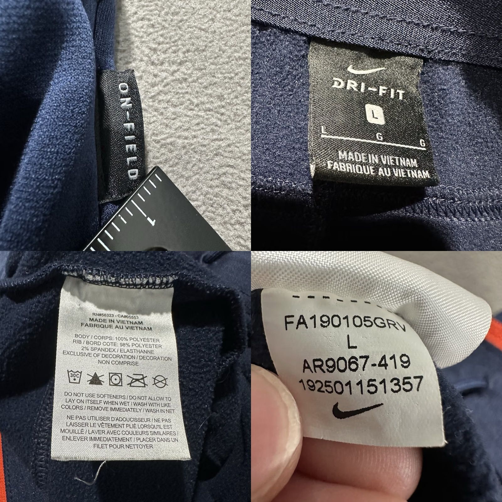 Nike Nike Dri-FIT Fighting Illini Pants Mens L Blue Sweatpants, Athletic, Pockets, 30" Inseam, 34" Waist, Fleece, Tapered, Regular, Vinyl? Size US 34 / EU 50 - 8 Thumbnail