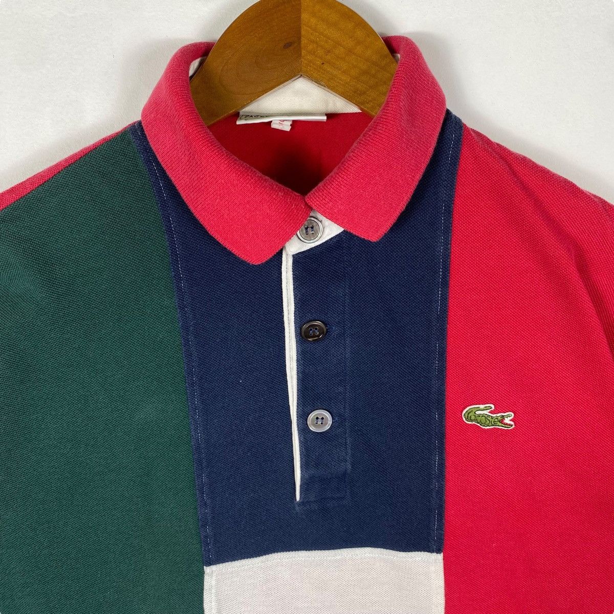 Lacoste × Vintage Vintage 90's CHEMISE LACOSTE Multi Colour Block Polo Tee Size US M / EU 48-50 / 2 - 2 Thumbnail