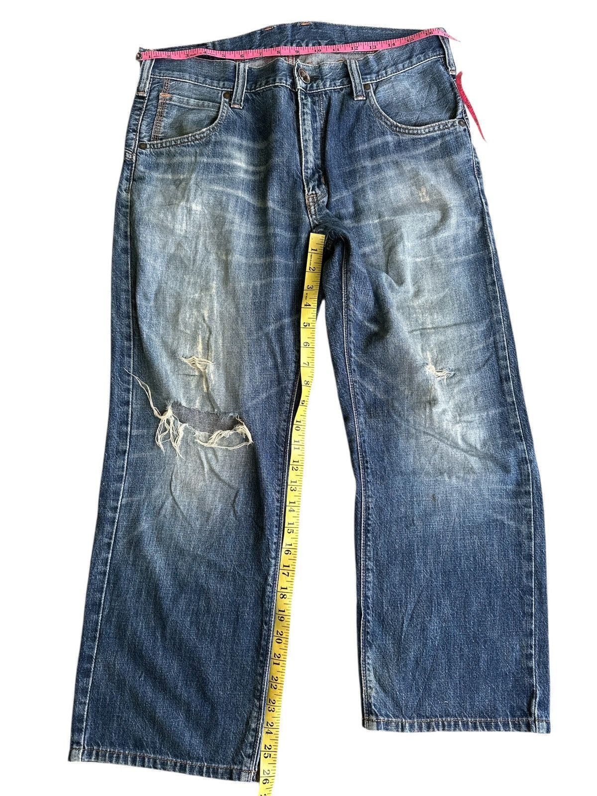 Kapital Trashed Edwin Embroid Distress Denim🎌💥 Size US 34 / EU 50 - 4 Thumbnail