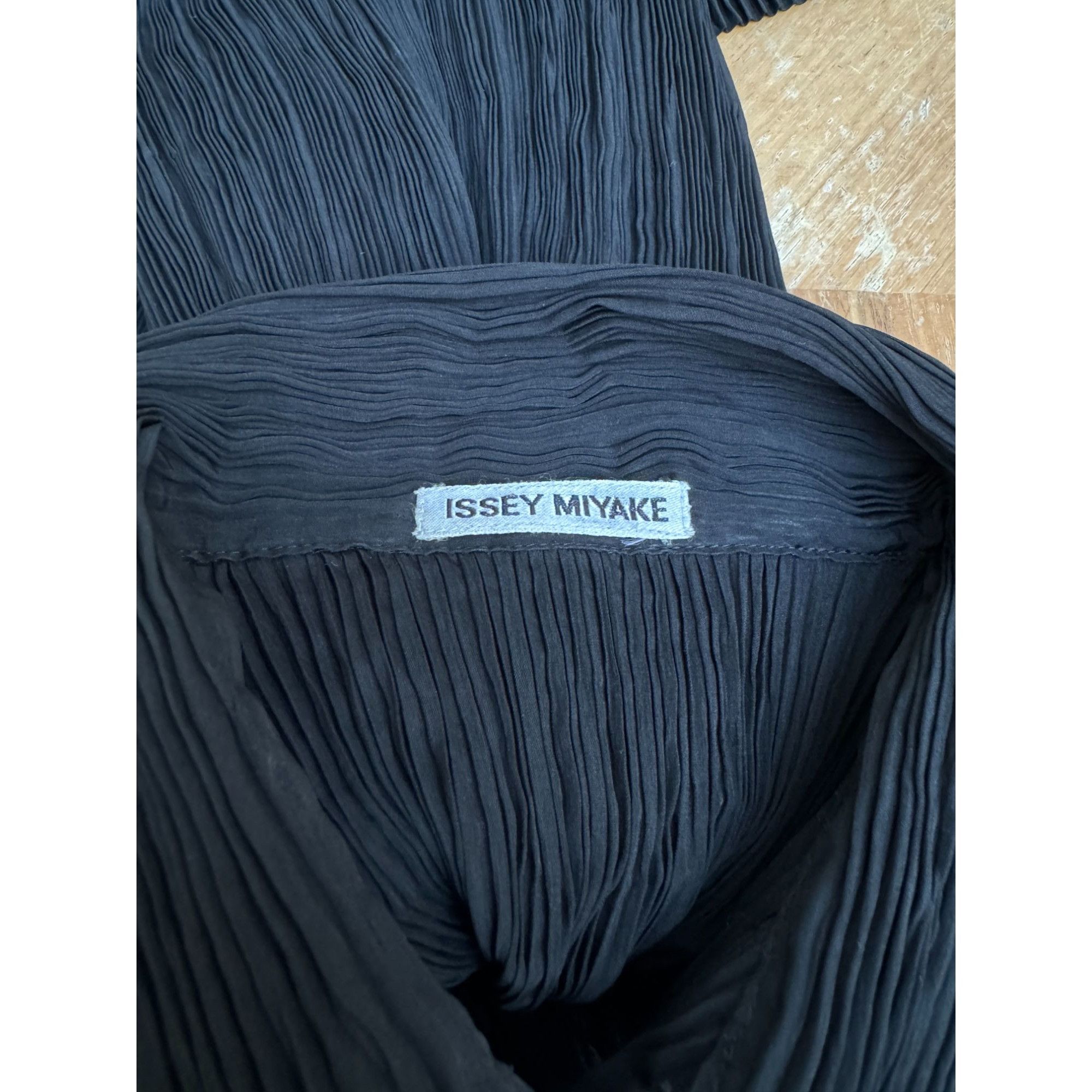Issey Miyake Vintage Black Pleated Blouse Size M / US 6-8 / IT 42-44 - 6 Thumbnail