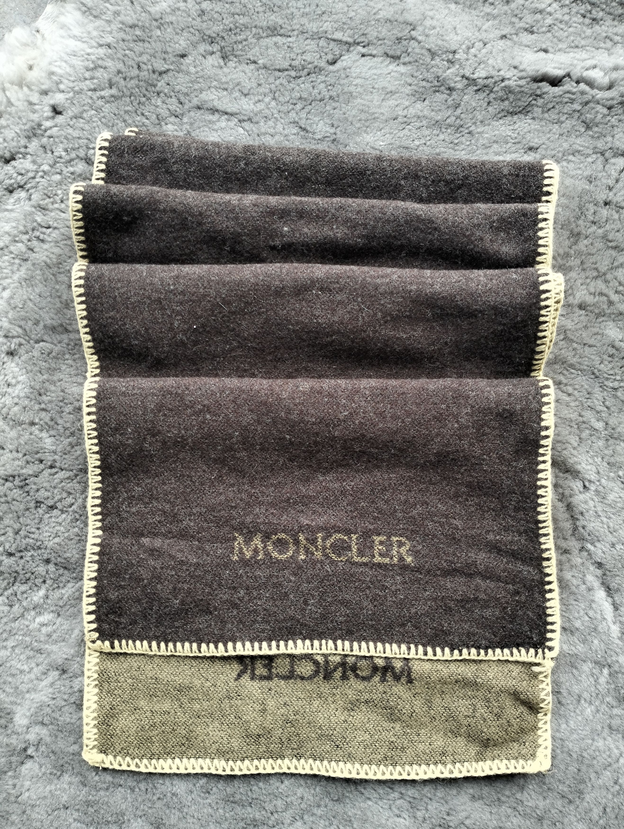 Moncler Vintage Moncler Wool Scarf Muffler Brown Size ONE SIZE - 2 Thumbnail