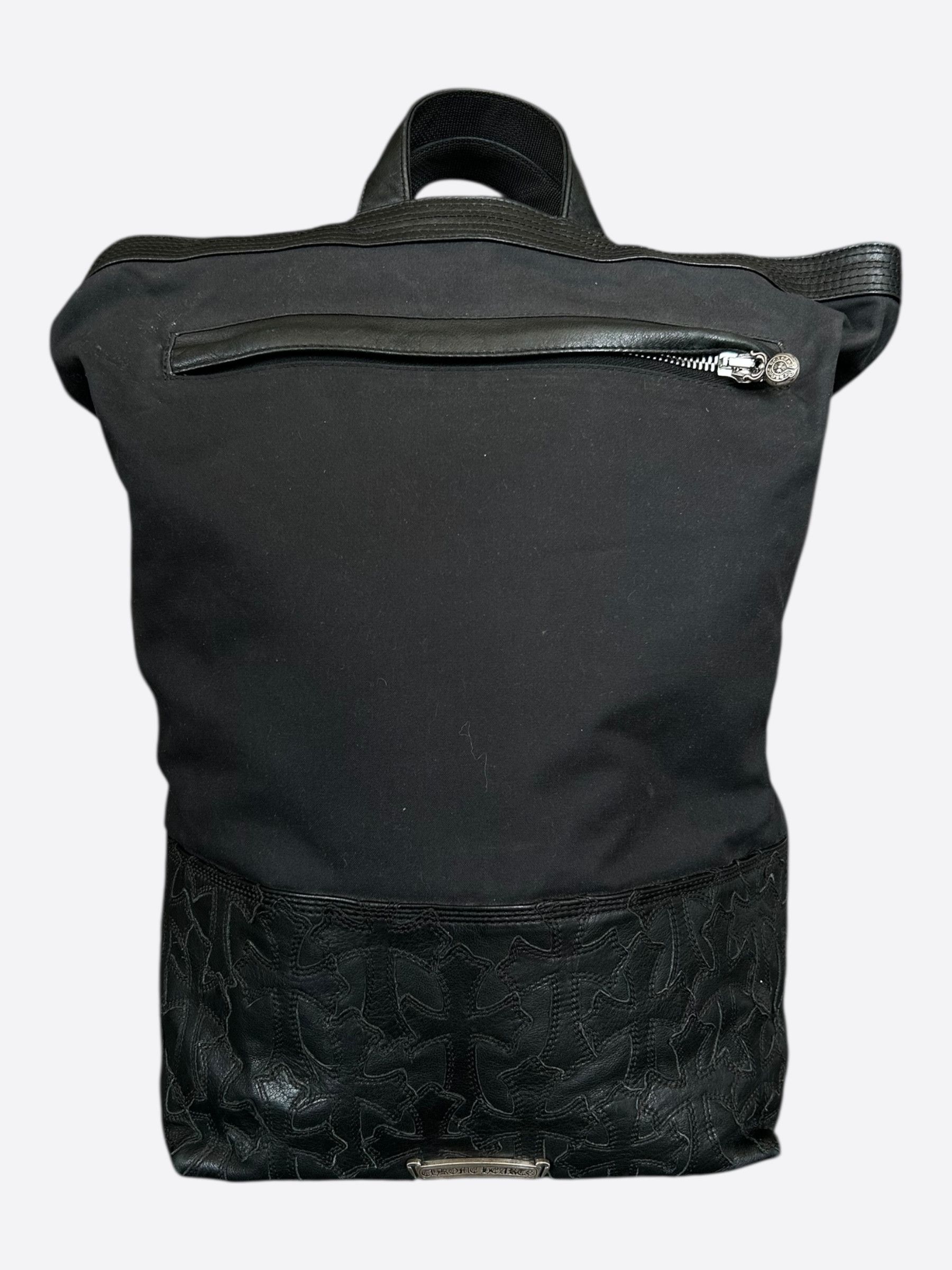 Chrome Hearts Chrome Hearts Black Leather Cross Patch Two-Way Backpack Size ONE SIZE - 1 Thumbnail