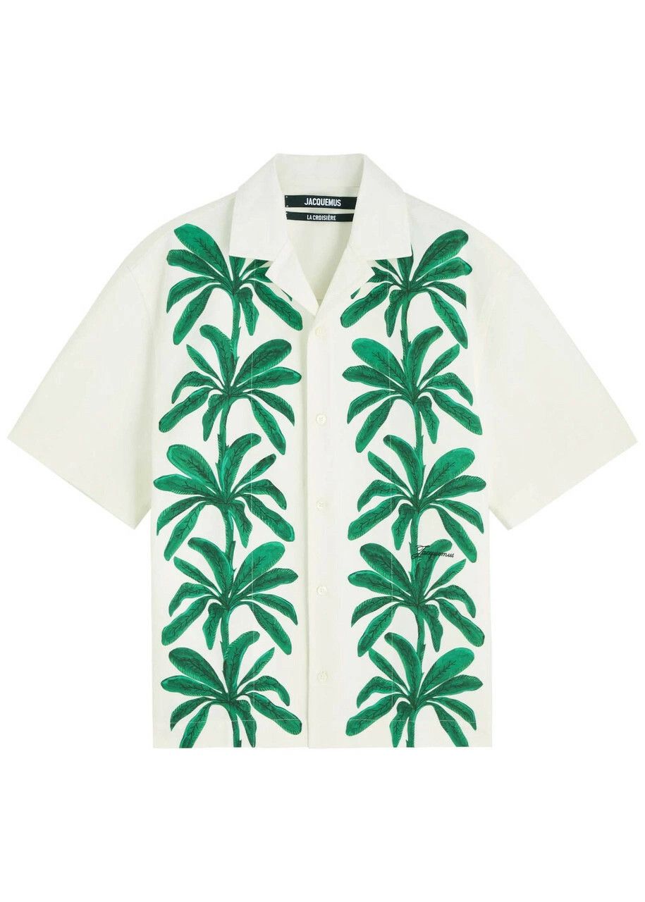 Jacquemus o1h1sh10525 Palm Trees Shirt in White Size US M / EU 48-50 / 2 - 1 Thumbnail