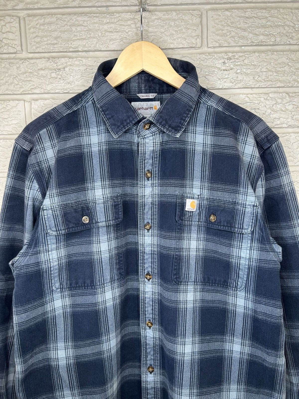 Carhartt Carhartt Blue Plaid Flannel Button Up Size US M / EU 48-50 / 2 - 2 Thumbnail