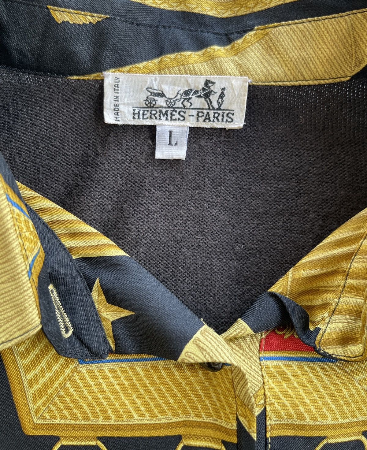 Hermes 1990s Hermes Chemise Silk Shirt Size L / US 10 / IT 46 - 11 Thumbnail
