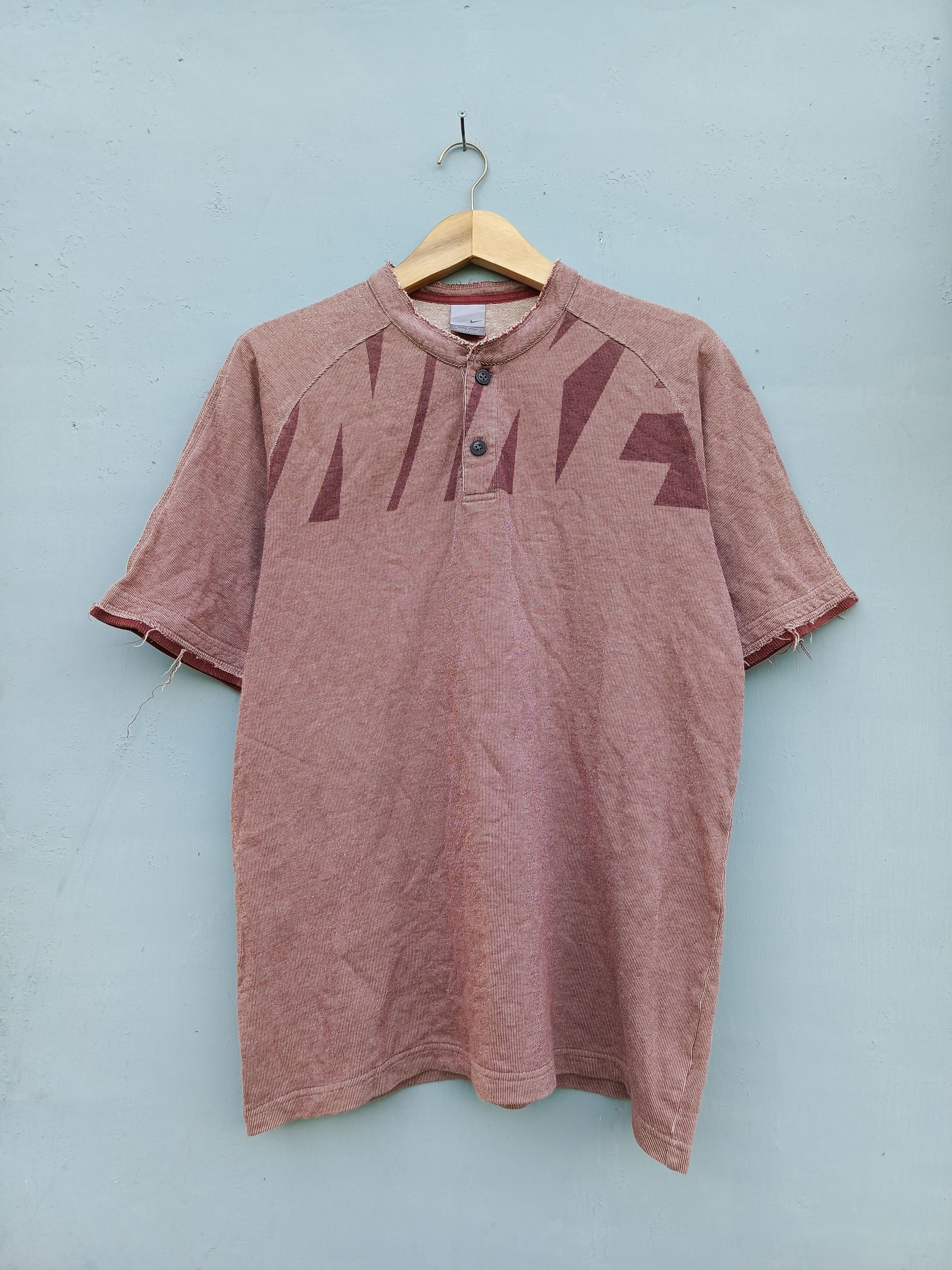Nike Nike Faded Graphic Henley Shirt Raw Hem Grunge Style Size US L / EU 52-54 / 3 - 1 Thumbnail