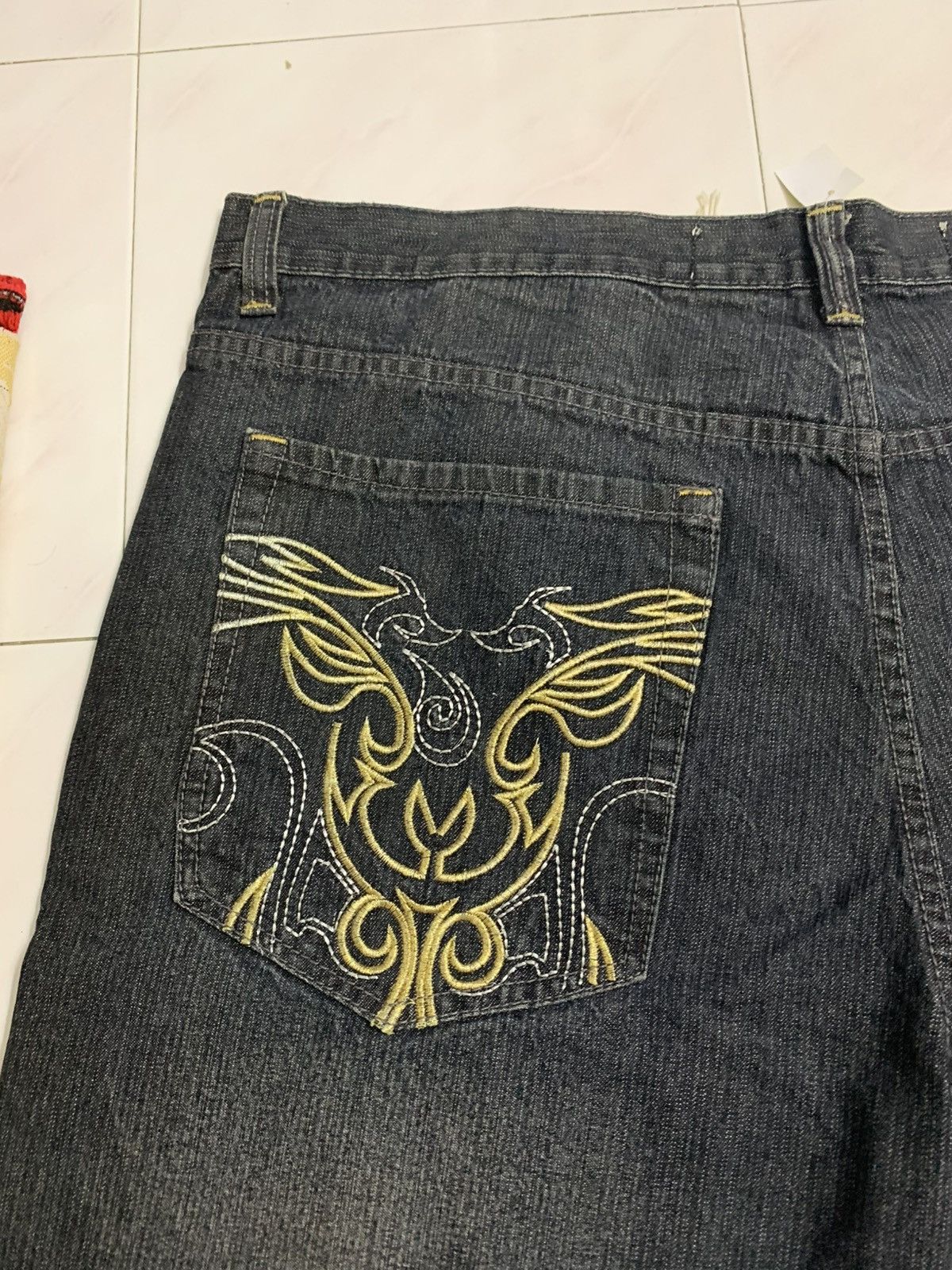 If Six Was Nine 2000 Beat & Rhythm Embroided Jorts Jnco Goa Lgb Y2K Style Size US 44 / EU 60 - 4 Thumbnail