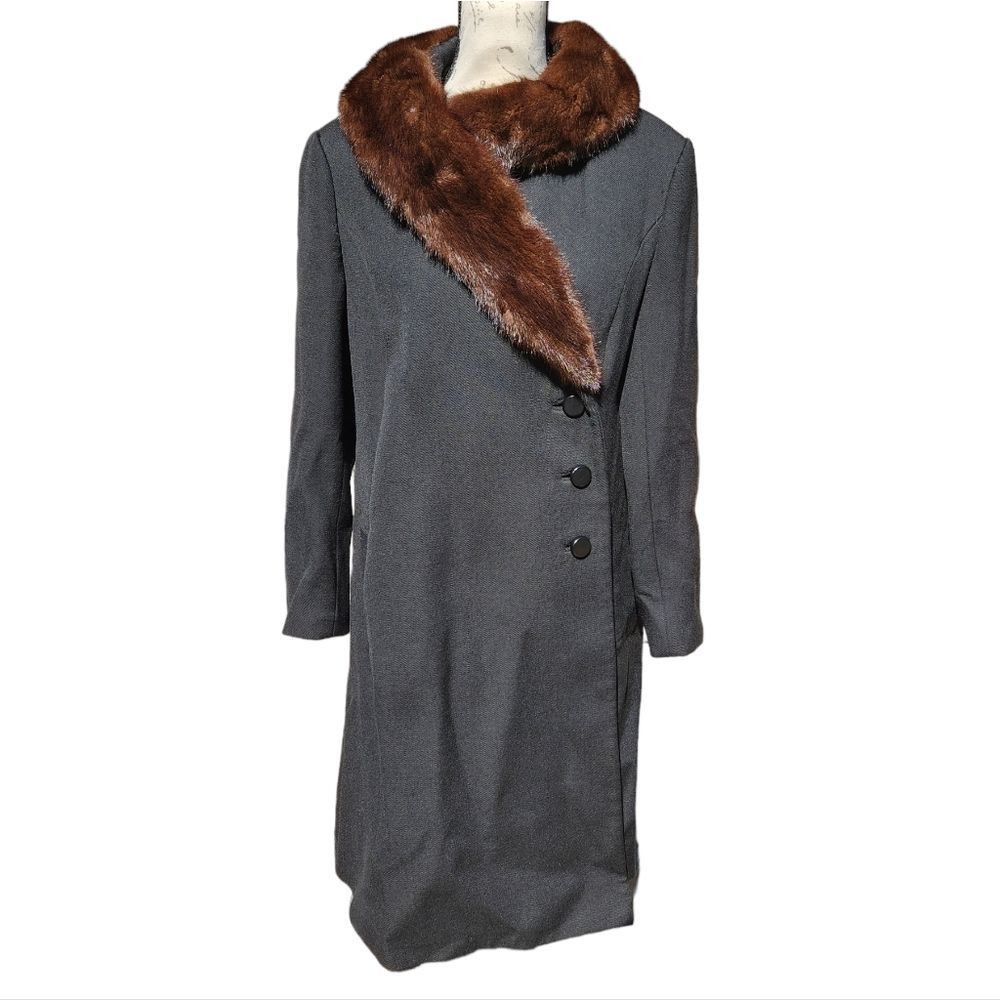 Other M. Solomon Vintage Fur Collar Black Coat Women's Size Medium Size M / US 6-8 / IT 42-44 - 4 Thumbnail