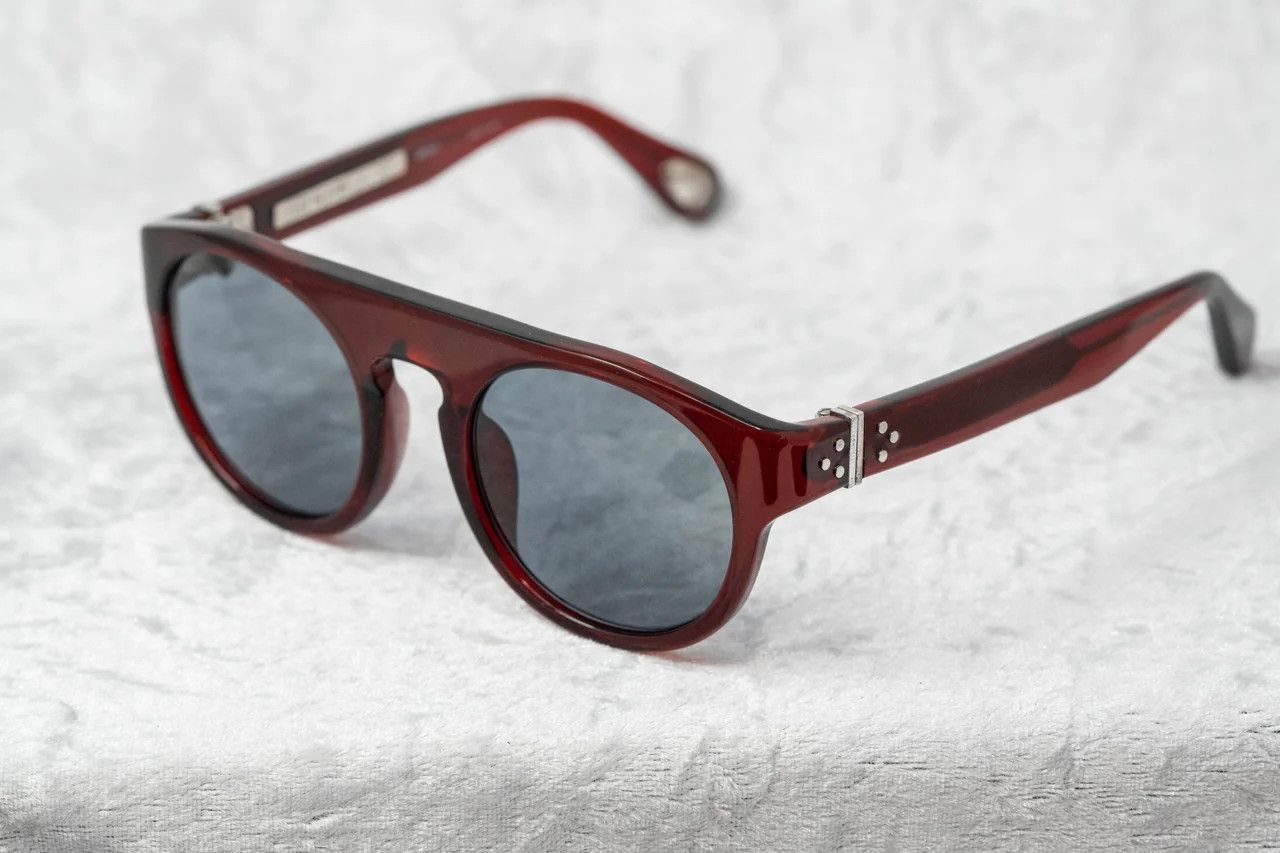 Ann Demeulemeester Sunglasses Round Bordeaux Red and Blue