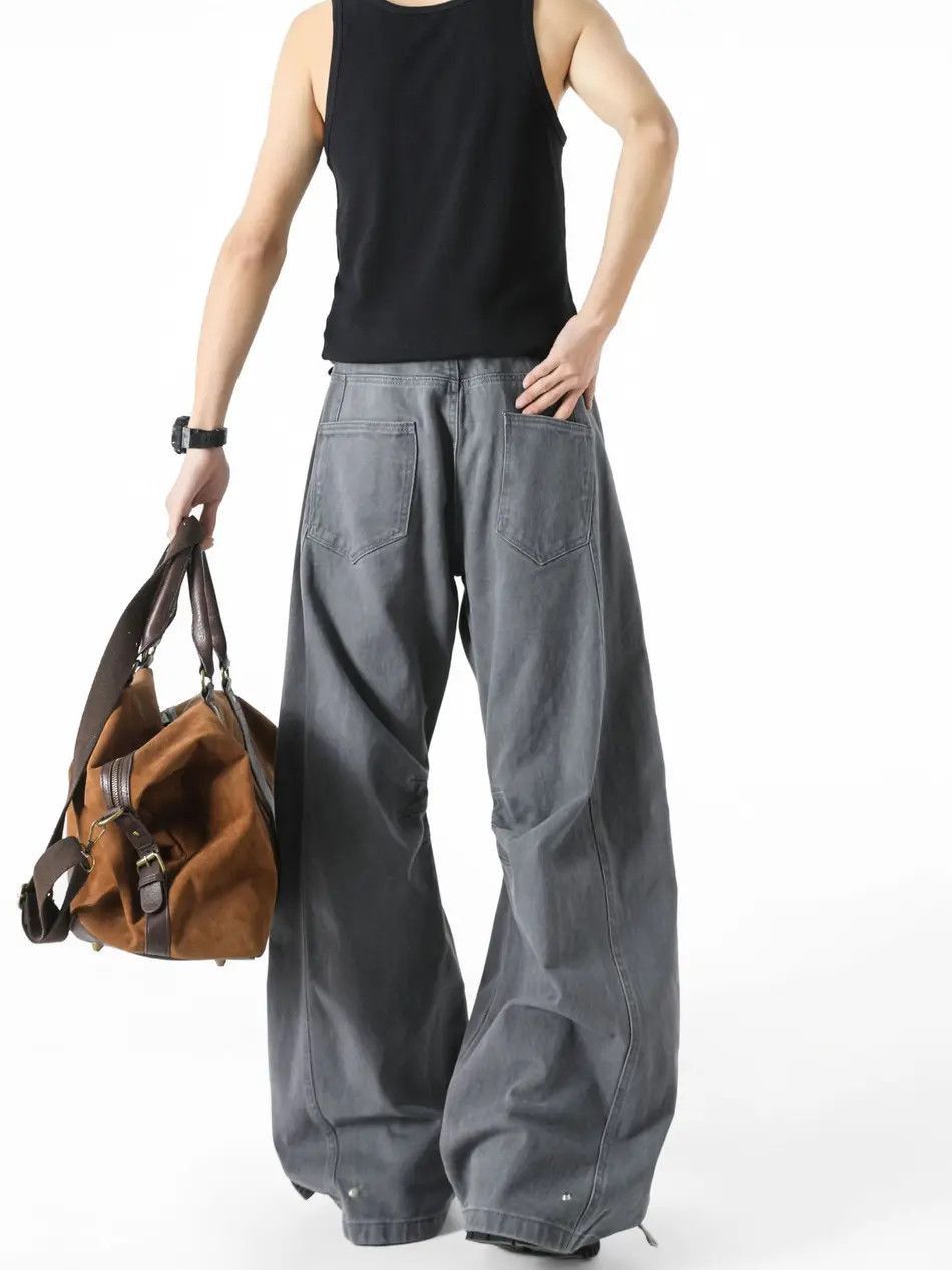 Japanese Brand Retro loose wide leg slightly flared jeans Size US 32 / EU 48 - 5 Thumbnail