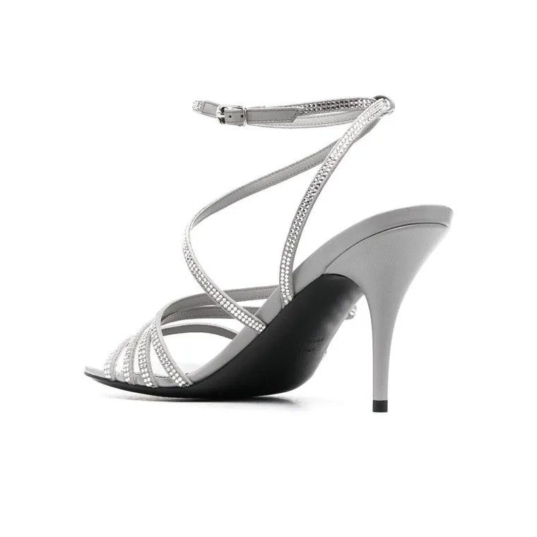 Balenciaga o1bcso1str1224 Glow Sandals H110 Strass Crystal in Silver Size US 11 / IT 41 - 4 Thumbnail