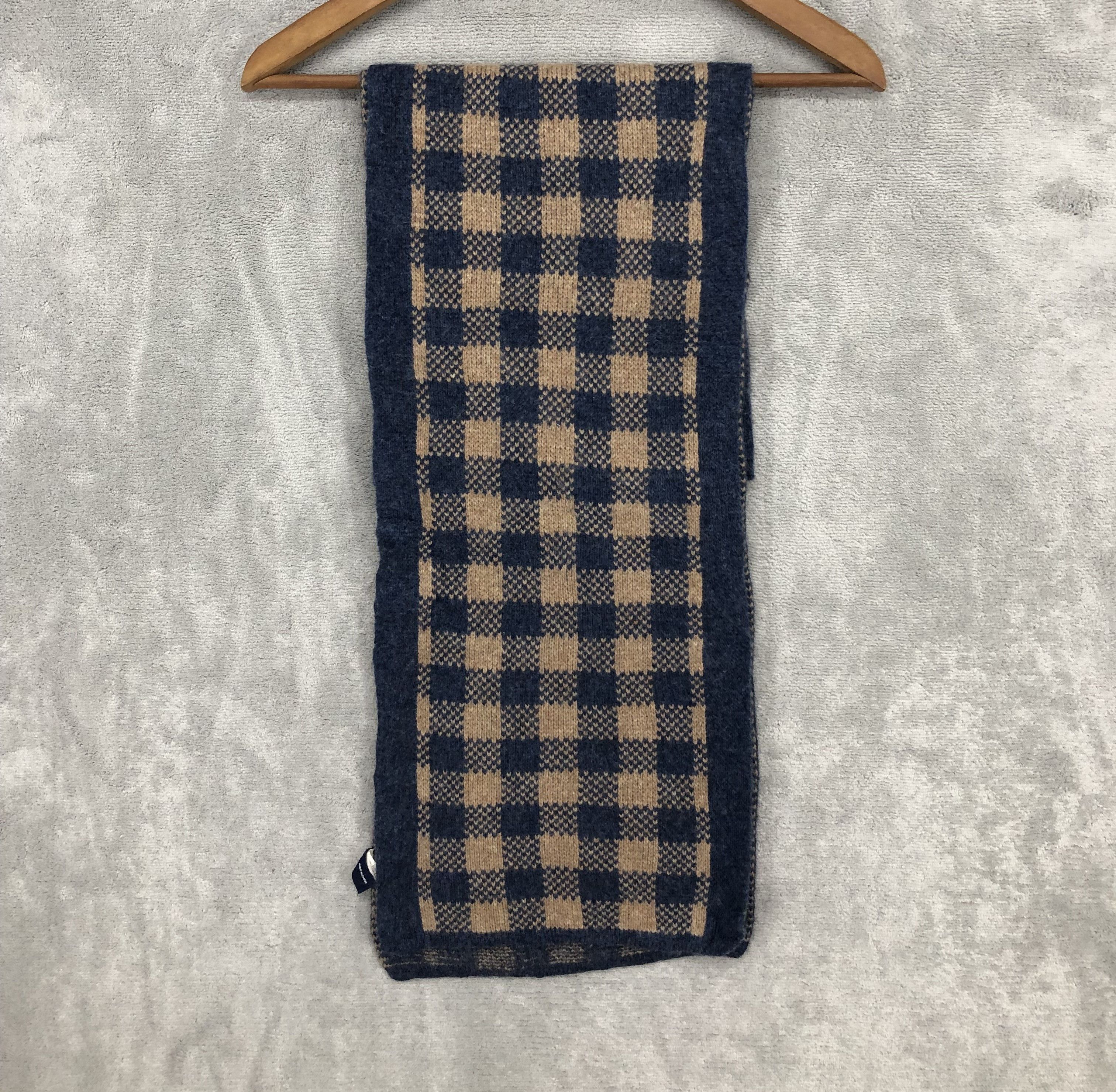 image of Gap Checkered Scarf Muffler Neck Scarf in Brown Blue, Men's