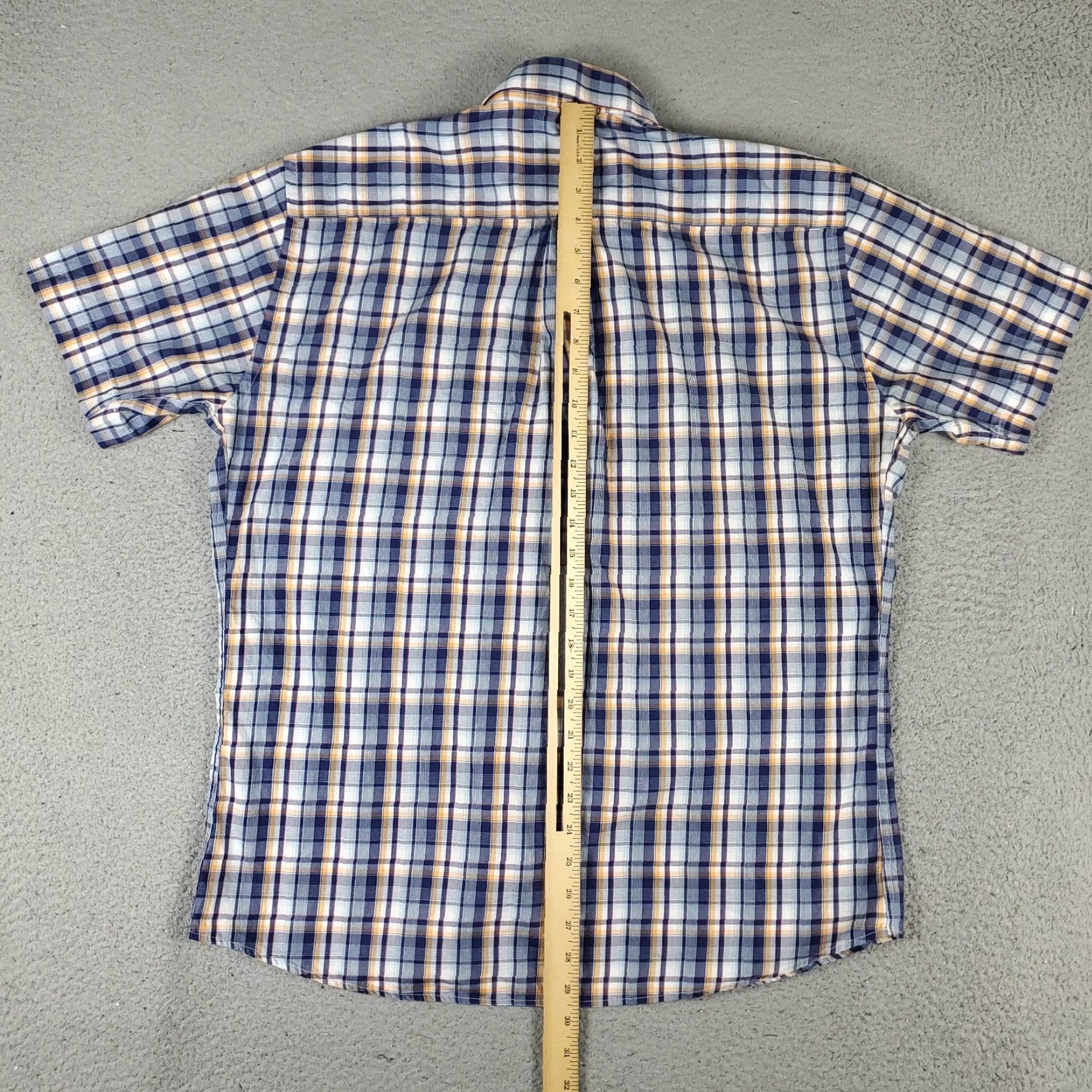 Peter Millar Peter Millar Shirt Mens Large Blue Plaid Short Sleeve Button-Up Casual Pure Cotton Size US L / EU 52-54 / 3 - 3 Thumbnail