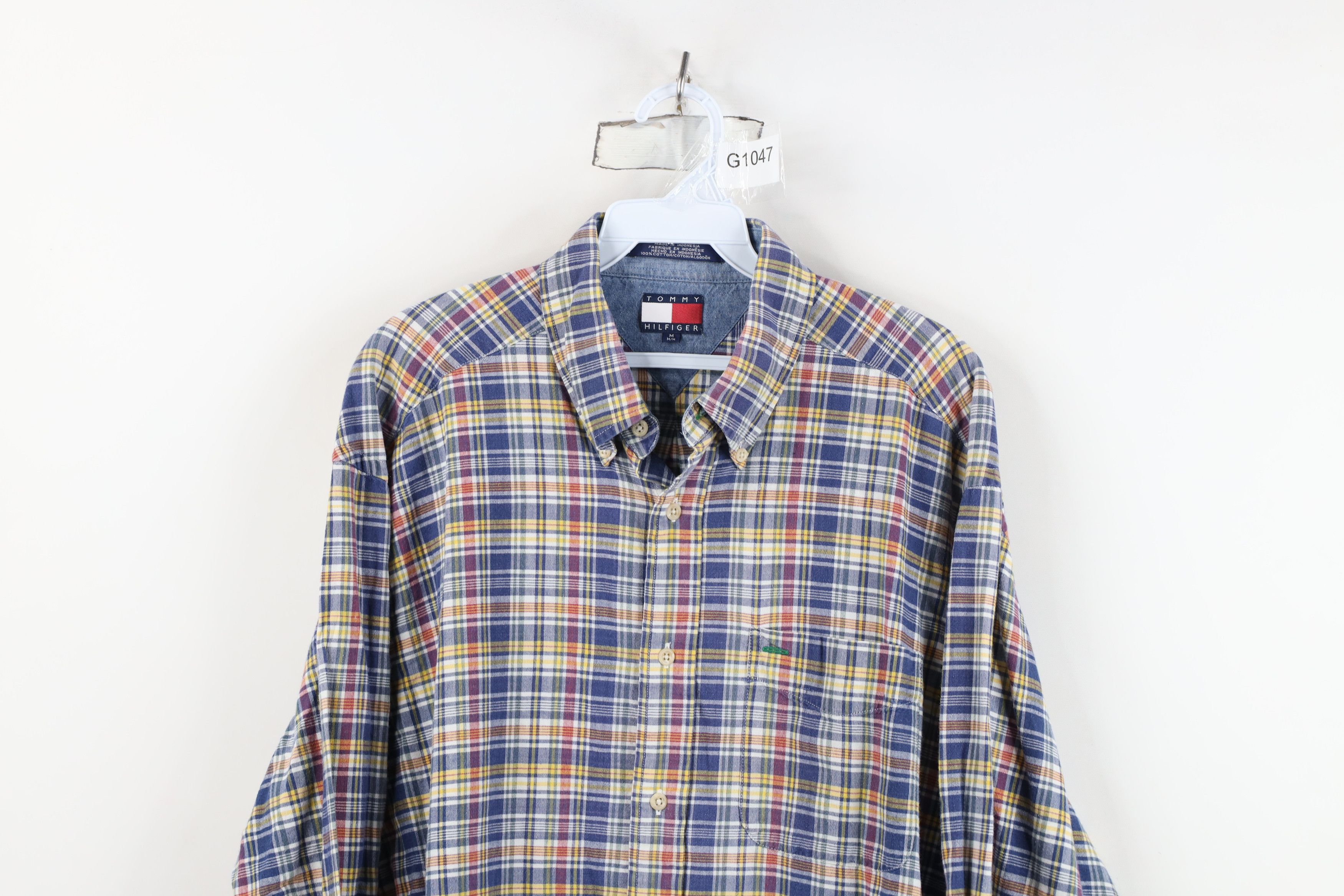 Tommy Hilfiger Vintage 90s Tommy Hilfiger Plaid Collared Button Down Shirt Size US M / EU 48-50 / 2 - 2 Thumbnail