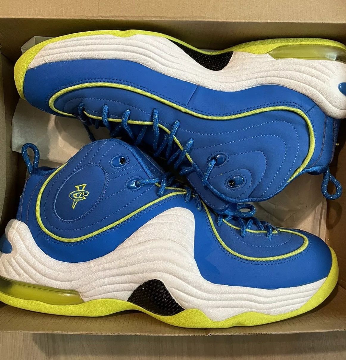 Nike × Vintage 2012 NIKE AIR MAX PENNY II 2 LE SOAR NEON Sprite Sz 9.5 Size US 9.5 / EU 42-43 - 6 Thumbnail