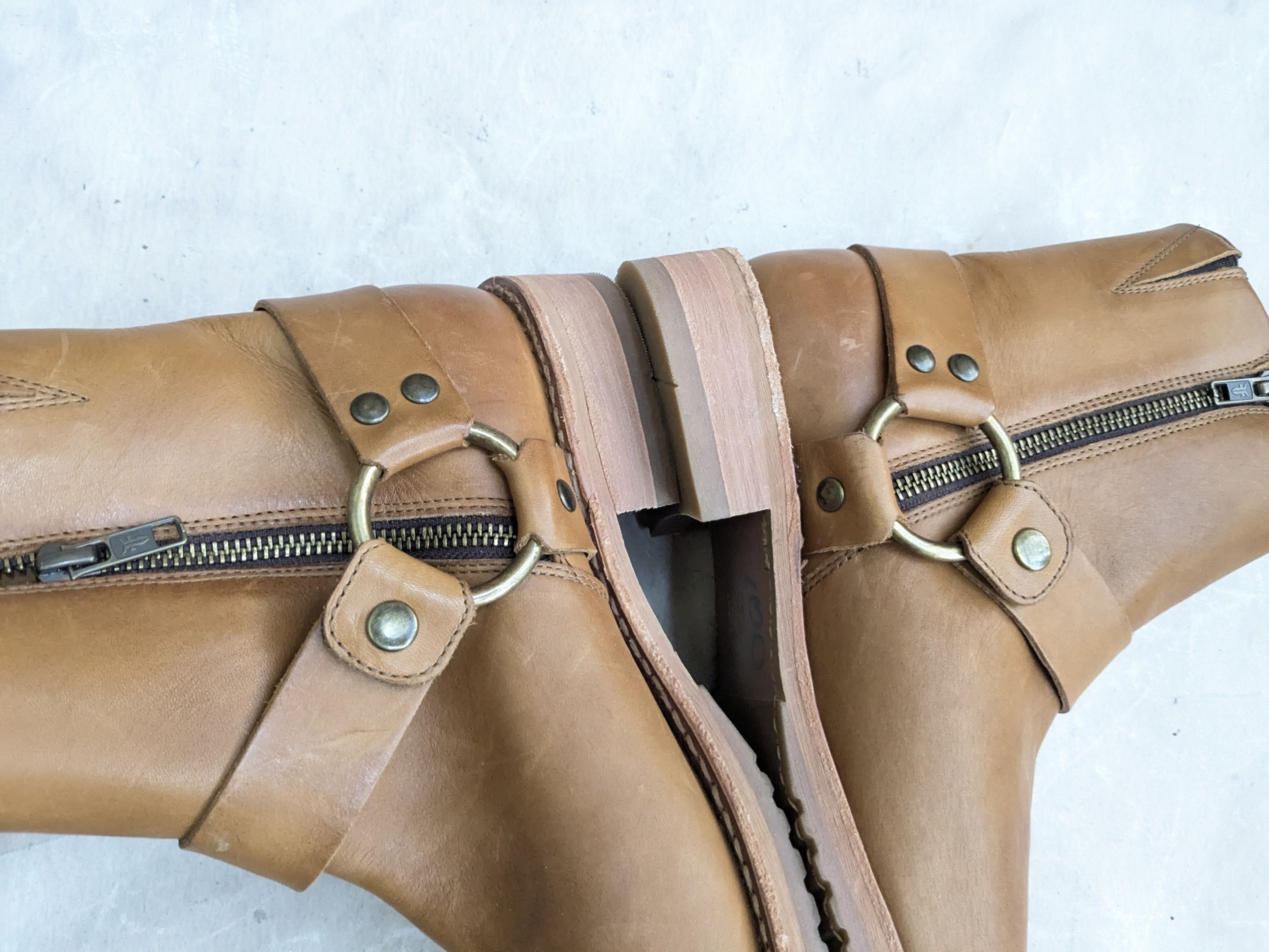 Frye Frye Harness Boots Brown 8 Leather Buckle Punk Size US 8 / EU 41 - 13 Thumbnail