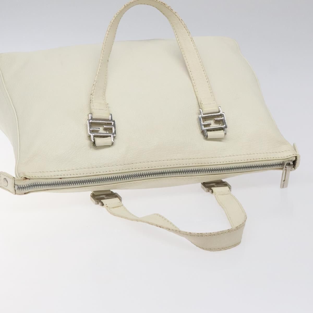 Fendi FENDI Hand Bag Leather White Silver Size ONE SIZE - 6 Thumbnail