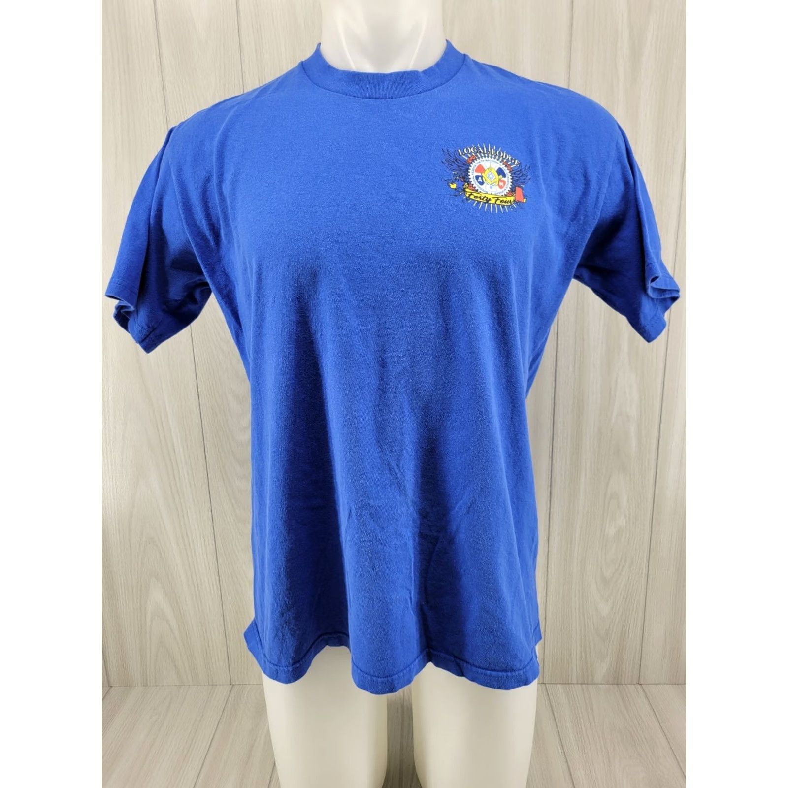 Vintage VINTAGE Union Line Distressed Lodge 44 Machinists & Aerospace Workers Union Mens T-Shirt Blue Large Shirt Men 90s Graphic Tee Size US L / EU 52-54 / 3 - 2 Thumbnail
