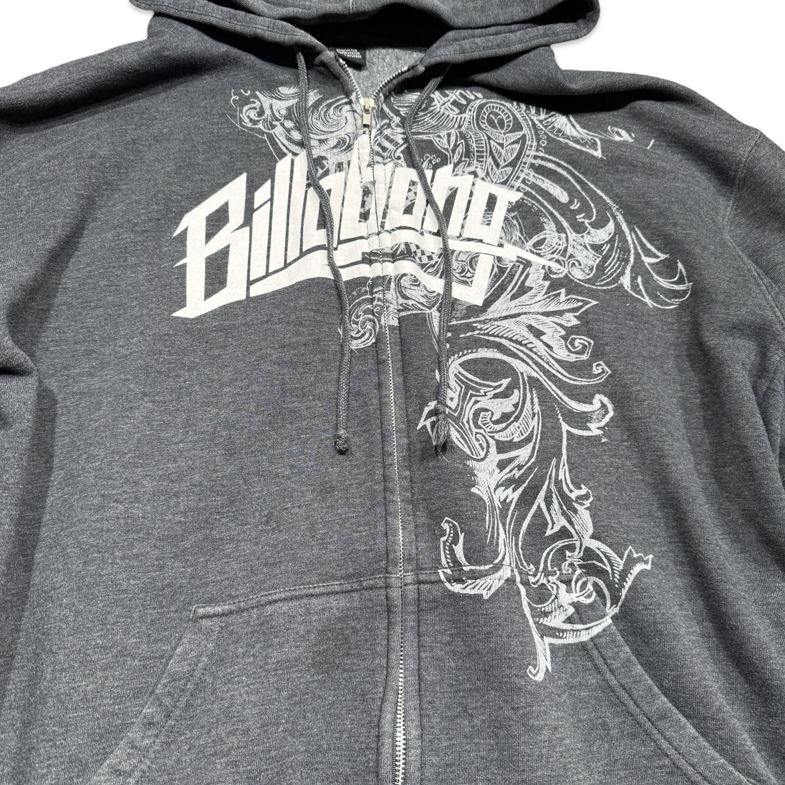 Billabong Billabong Y2K Grunge Zip-Up Gray Hoodie Size US L / EU 52-54 / 3 - 2 Thumbnail