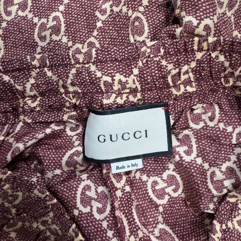 Gucci Gucci Brown full-print mulberry silk trousers 2501-Nextarro Size US 32 / EU 48 - 3 Thumbnail