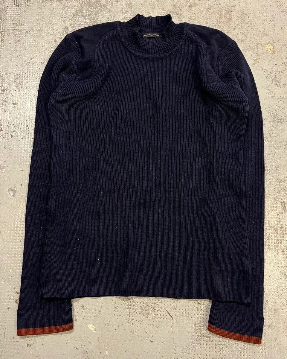 Marithe + Francois Girbaud 2000s Marithé + François Girbaud Navy Wool Contrast Cuff Sweater Size M / US 6-8 / IT 42-44 - 4 Thumbnail
