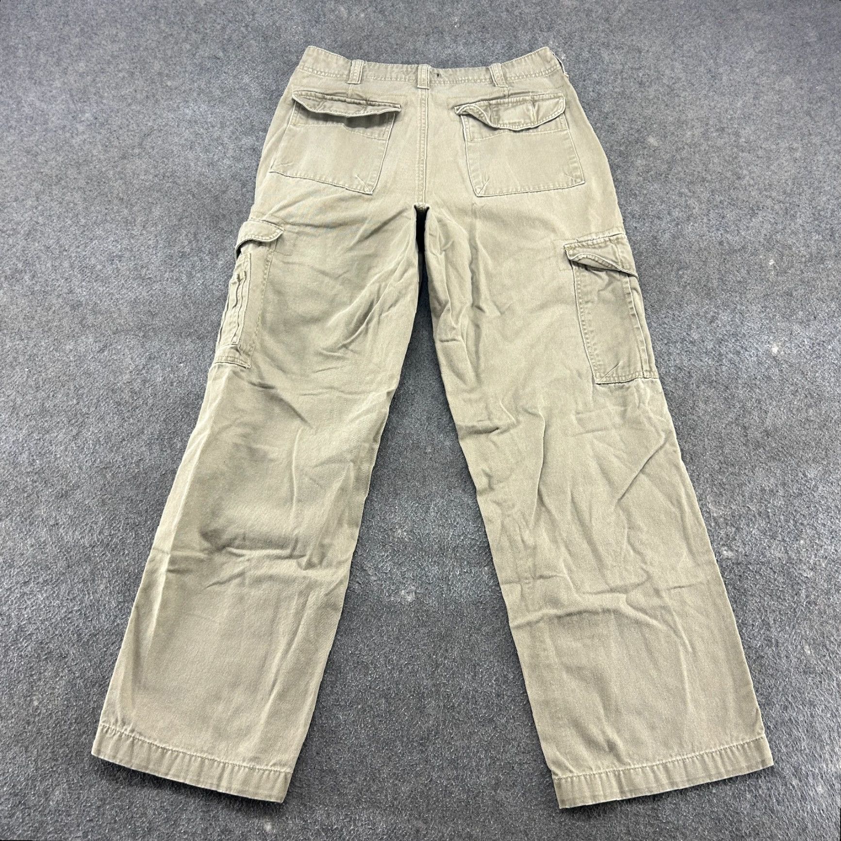 Faded Glory VINTAGE Faded Glory Pants Mens 30x32 Beige Cargo Baggy Paratrooper Skater Y2K 30 Regular Beige Cotton Canvas Army Mens Pants Size US 30 / EU 46 - 4 Thumbnail