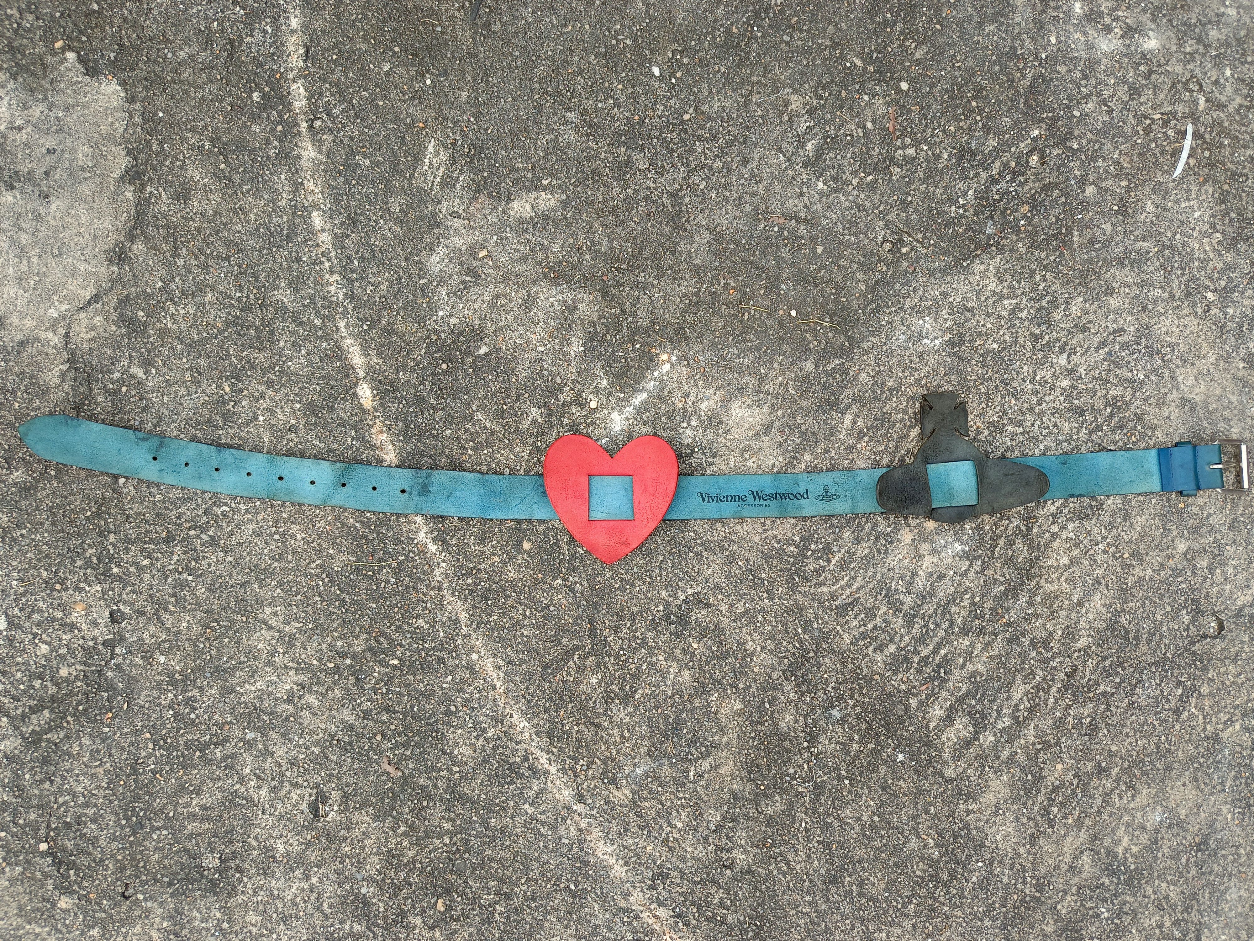 Vivienne Westwood VIVIENNE WESTWOOD HEARTS&ORB BIG PATCHES LEATHER BELT Size 32 - 7 Thumbnail